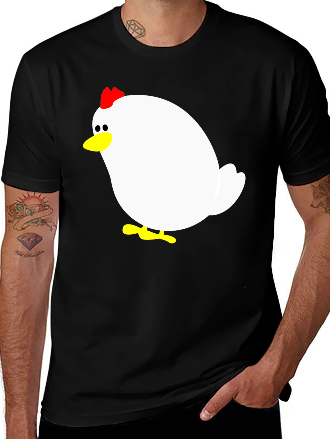 Variant 20 of Funny Chicken Graphic Tee - Black