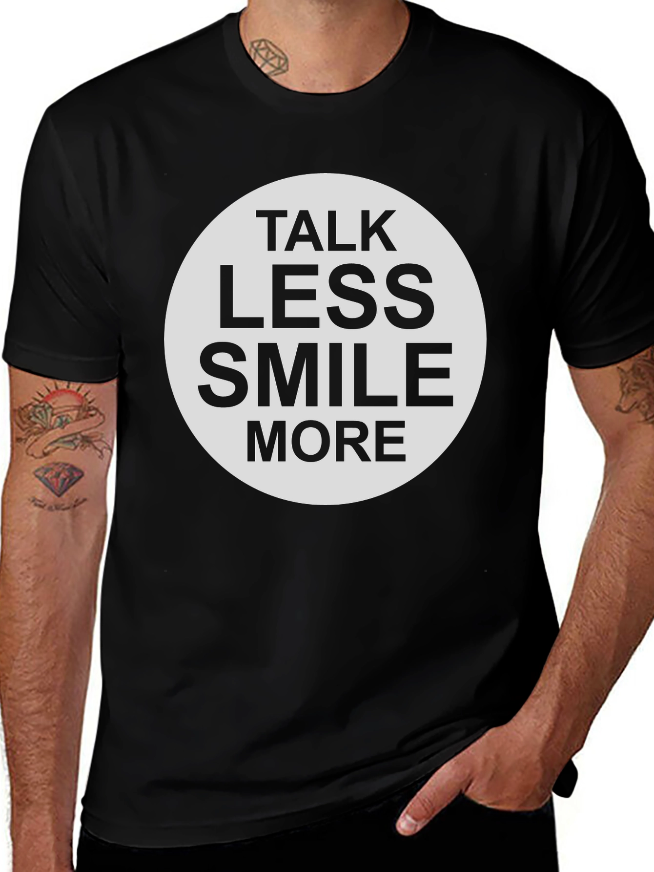 Variant 20 of Talk Less Smile More Graphic Tee - Black