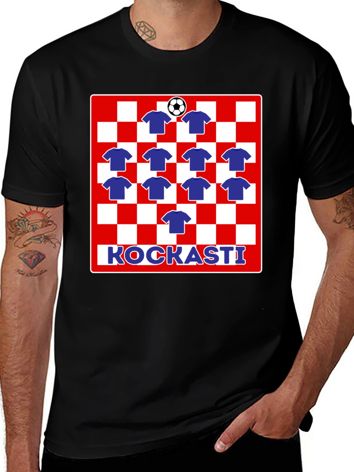 Croatia Football Fan T-Shirt - Croatian Checkered Design