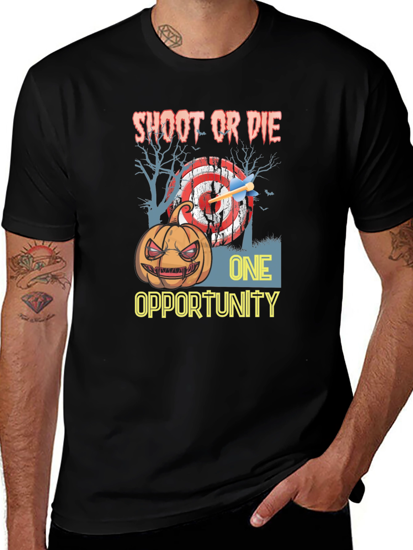 Variant 27 of Shoot or Die One Opportunity Halloween T-Shirt