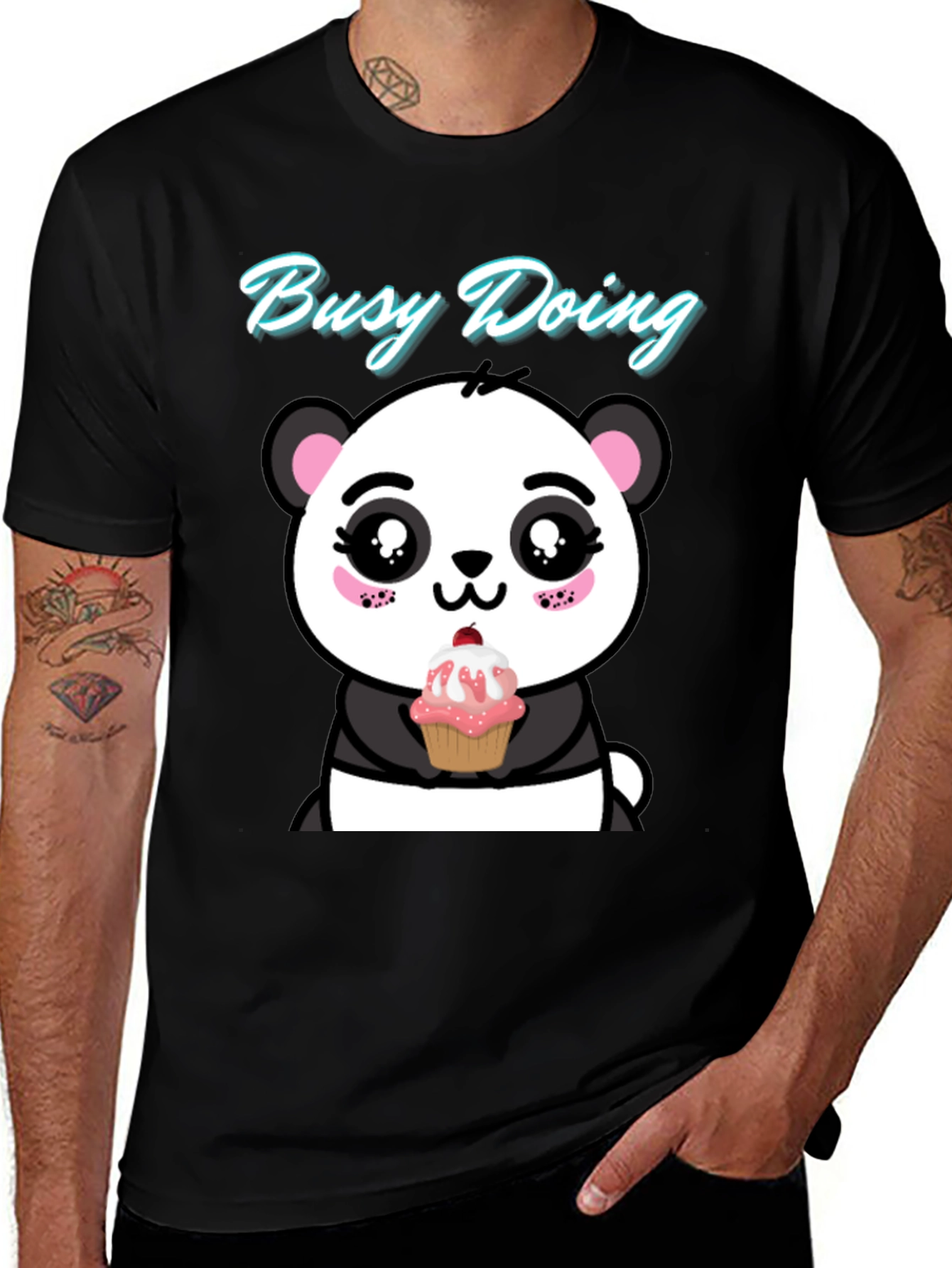 Variant 9 of Cute Panda 'Busy Doing' Graphic Tee