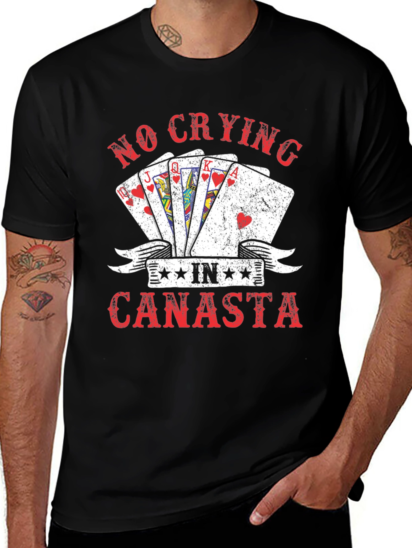 Variant 17 of No Crying in Canasta T-Shirt Card Game Graphic Tee