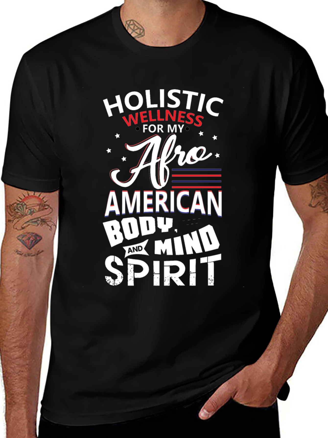 Variant 2 of Holistic Wellness Afro American T-Shirt