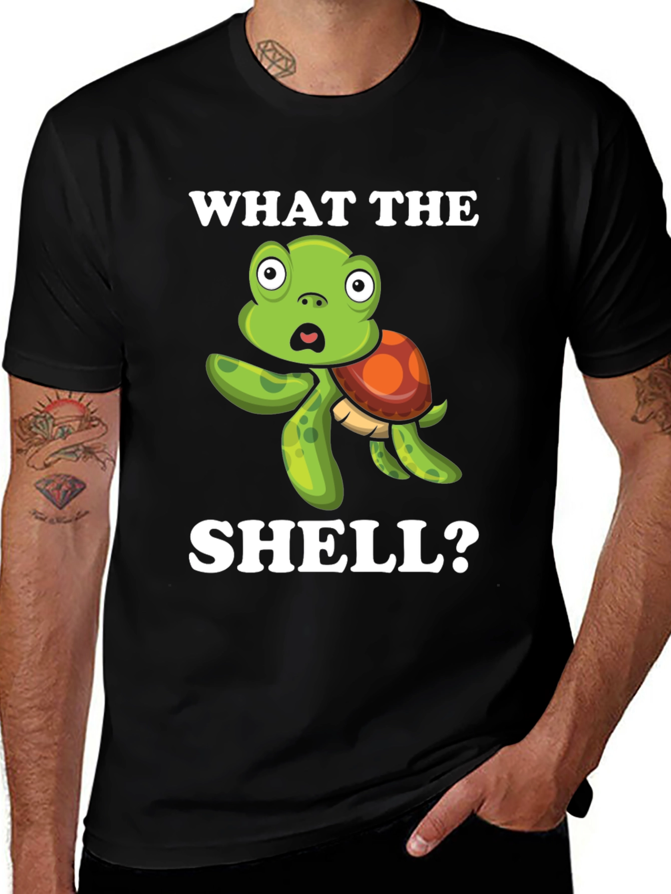 Variant 5 of Funny Turtle Graphic T-Shirt - What the Shell?