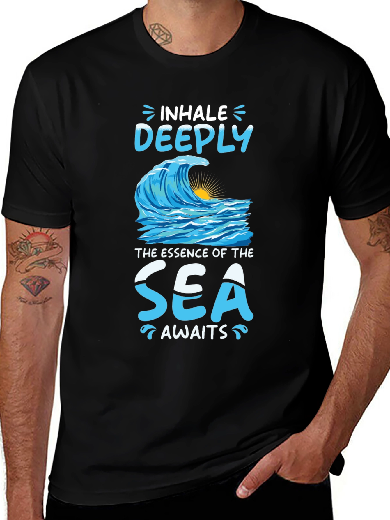 Variant 22 of Inhale Deeply Sea T-Shirt - Essence of the Sea Tee