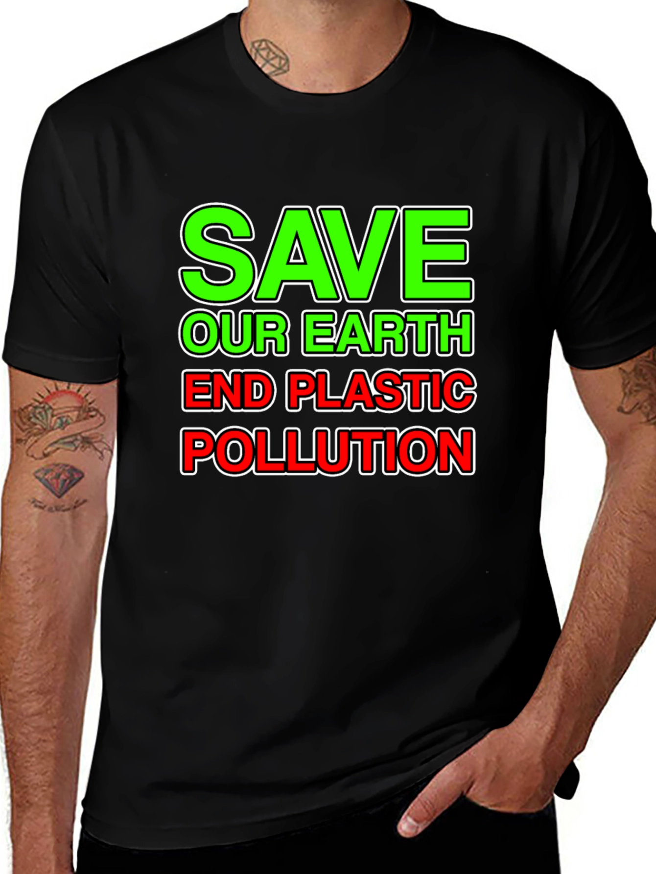 Variant 22 of Save Our Earth T-Shirt - End Plastic Pollution