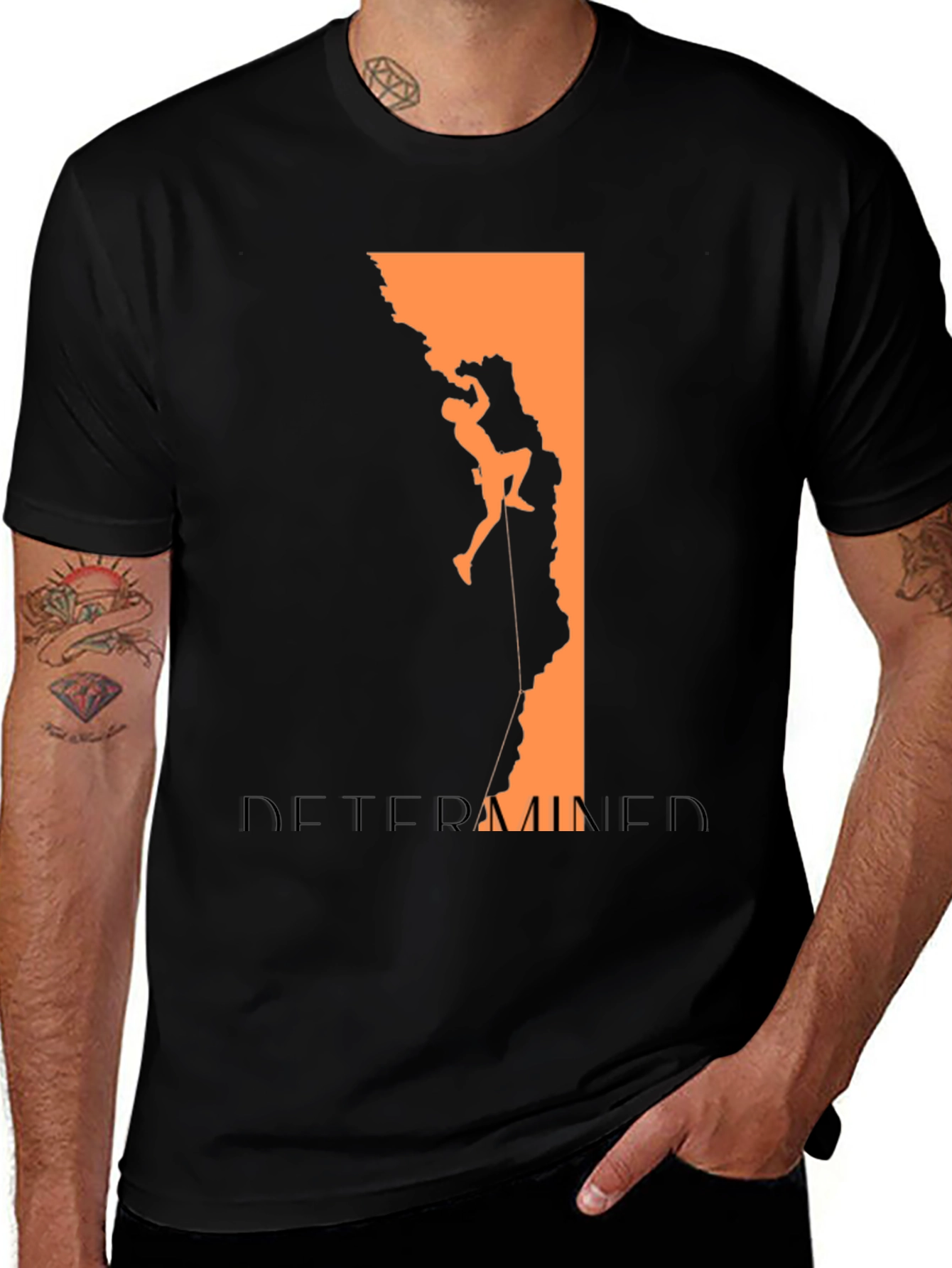 Determined Climber Graphic Tee - Black