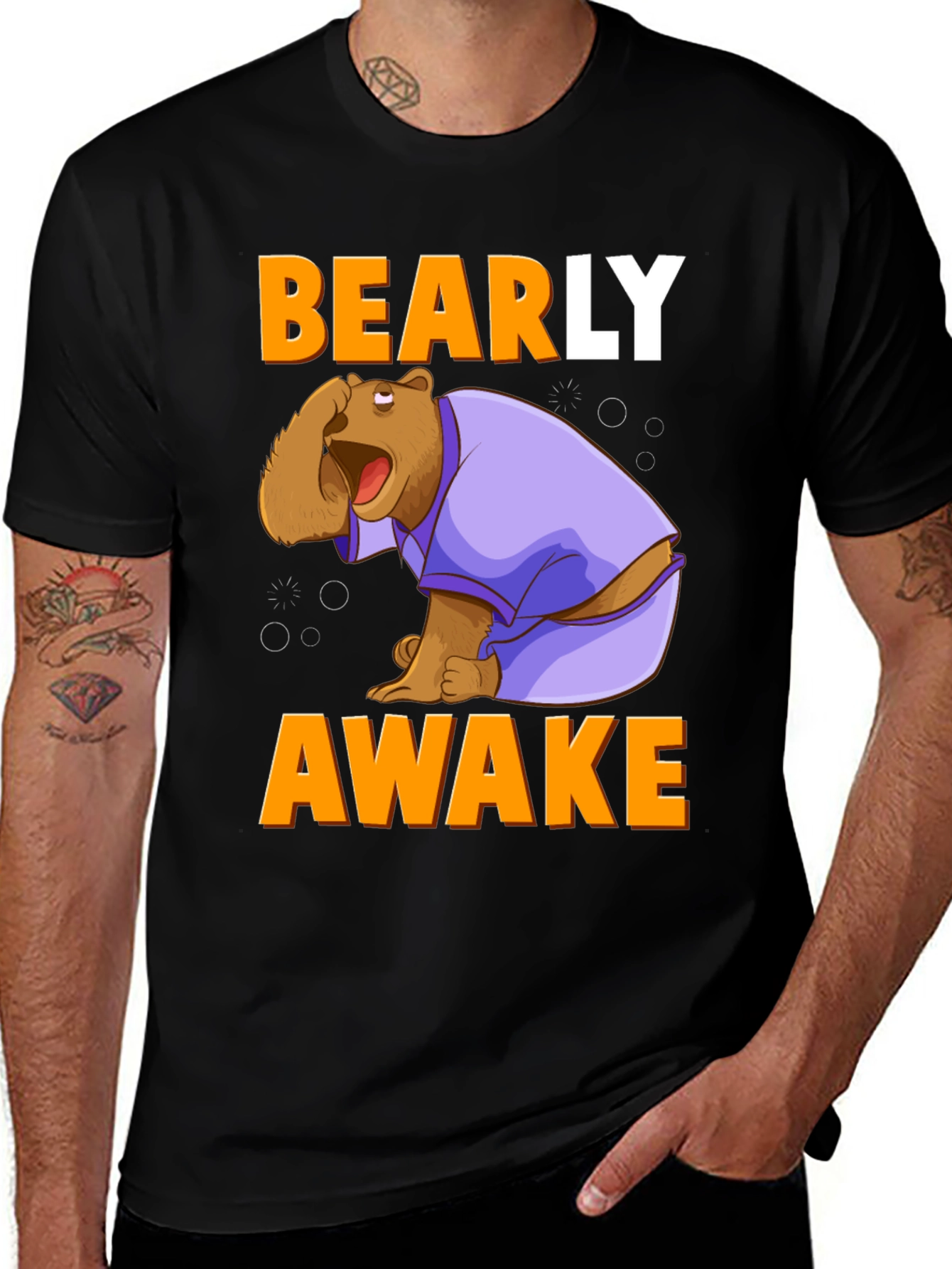 Variant 20 of Bearly Awake T-Shirt - Funny Cartoon Bear Tee