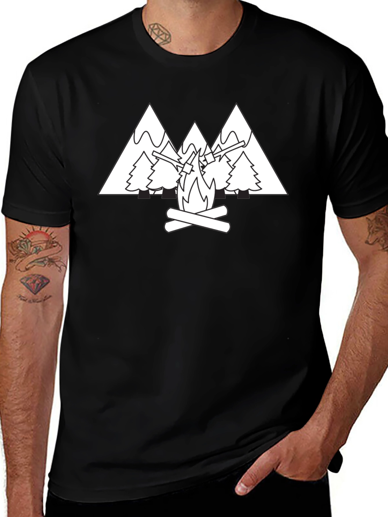 Variant 27 of Mountains Campfire T-Shirt - Outdoor Adventure Tee