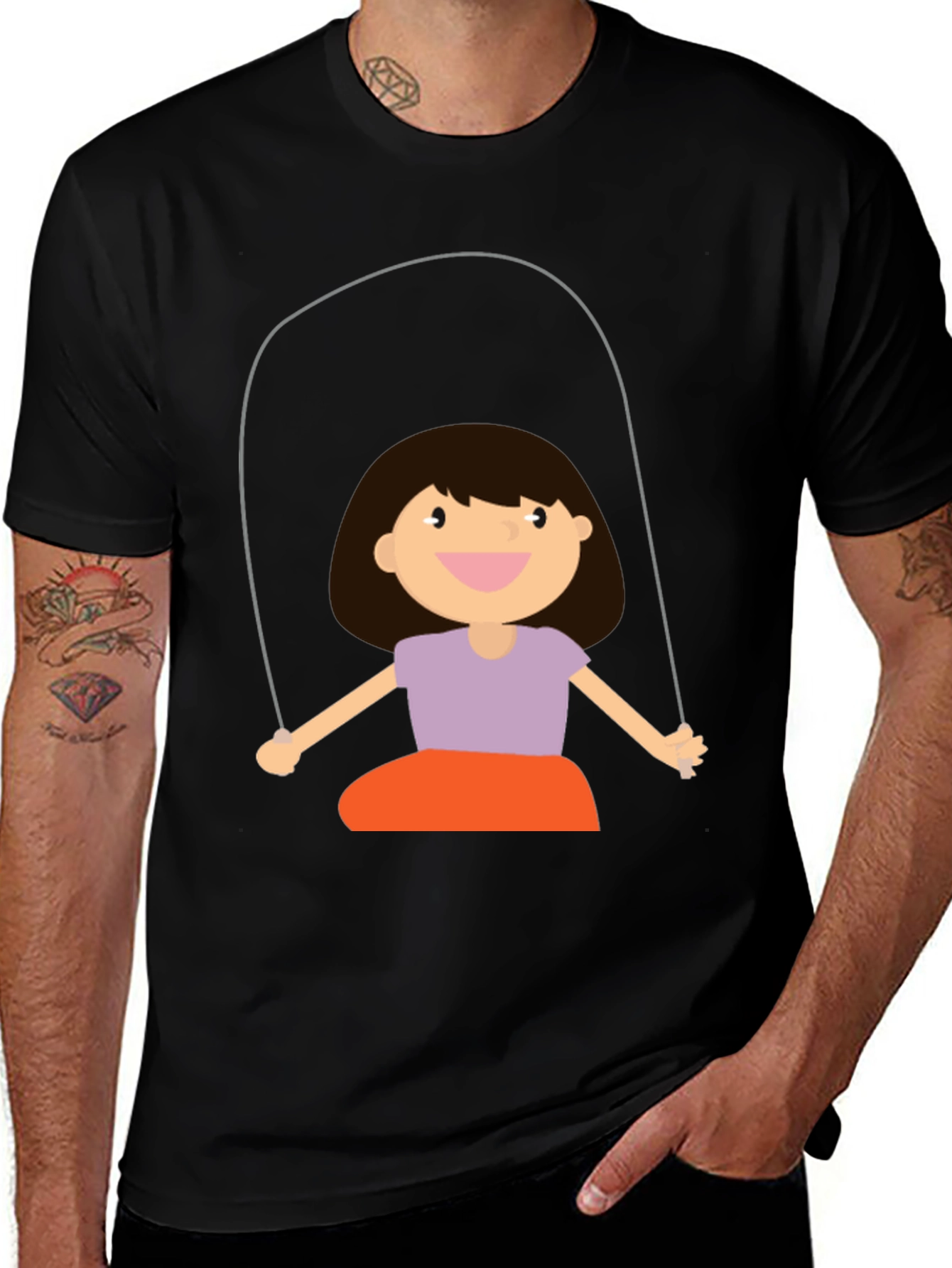 Variant 17 of Cute Girl Jumping Rope Graphic T-Shirt