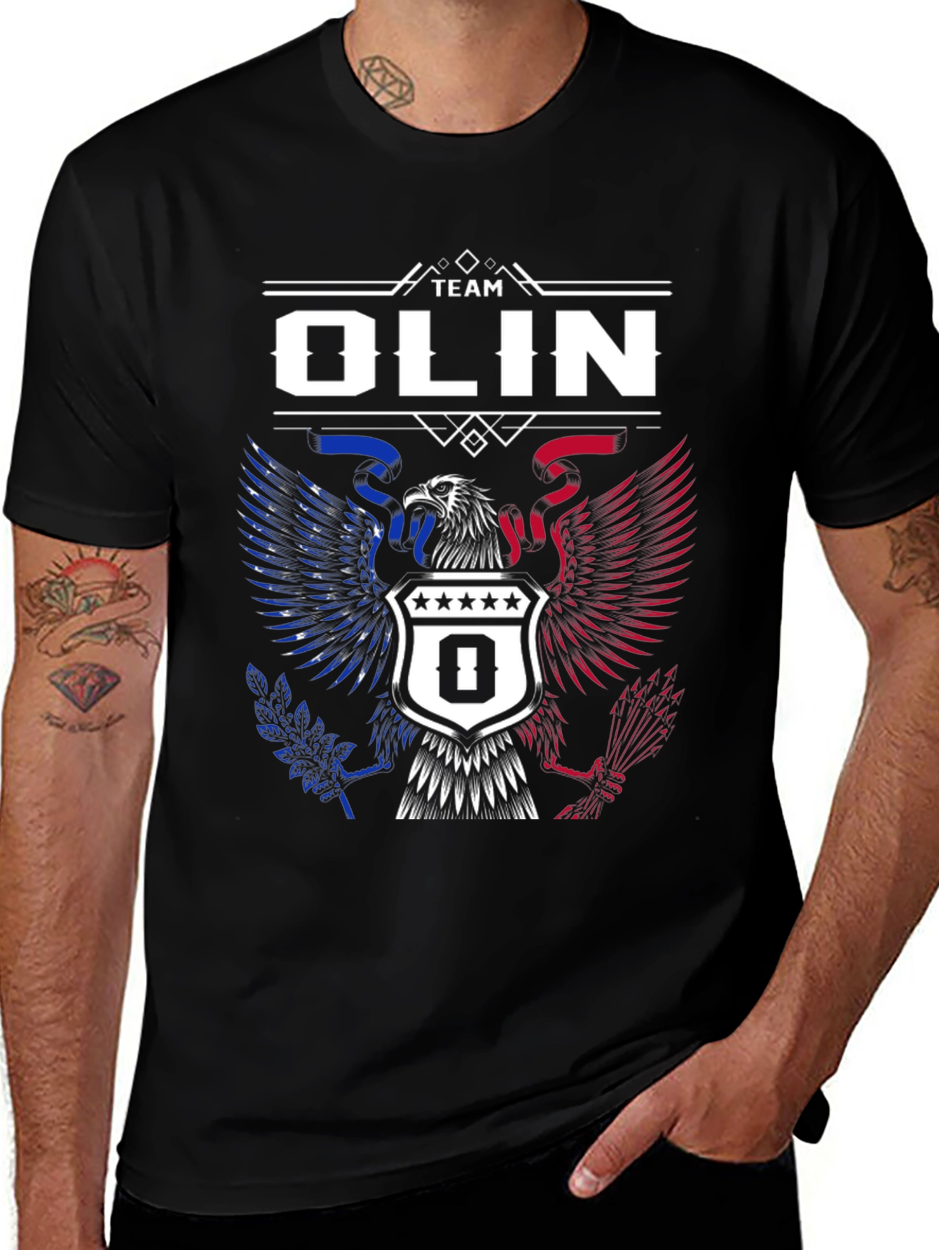 Variant 16 of Team Olin Eagle Graphic T-Shirt - Patriotic Style