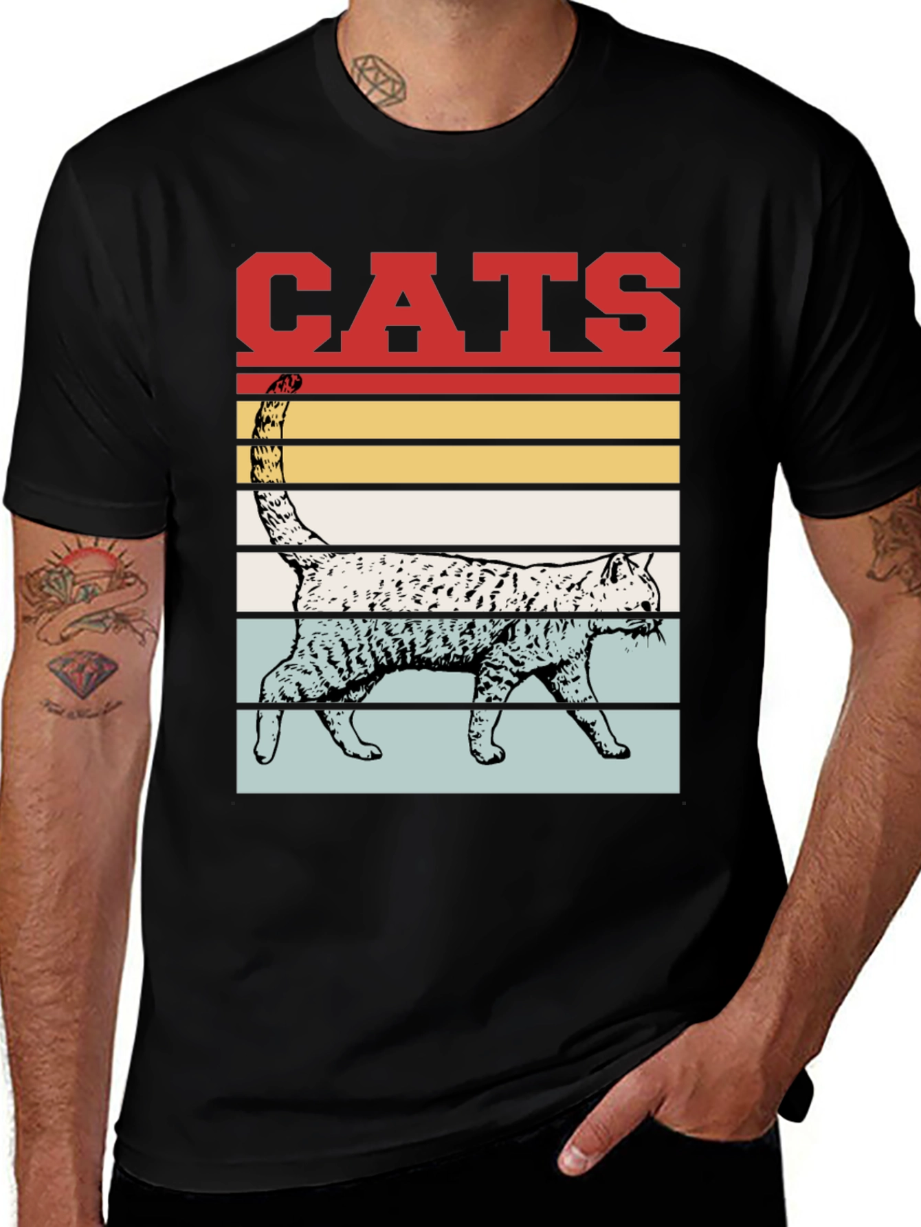 Variant 24 of Retro Cats T-Shirt - Vintage Style Cat Lover Tee