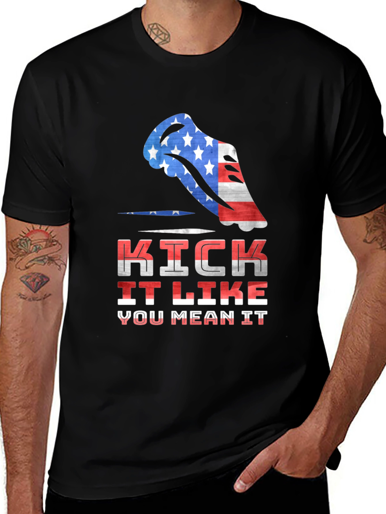 Kick It Like You Mean It Patriotic T-Shirt