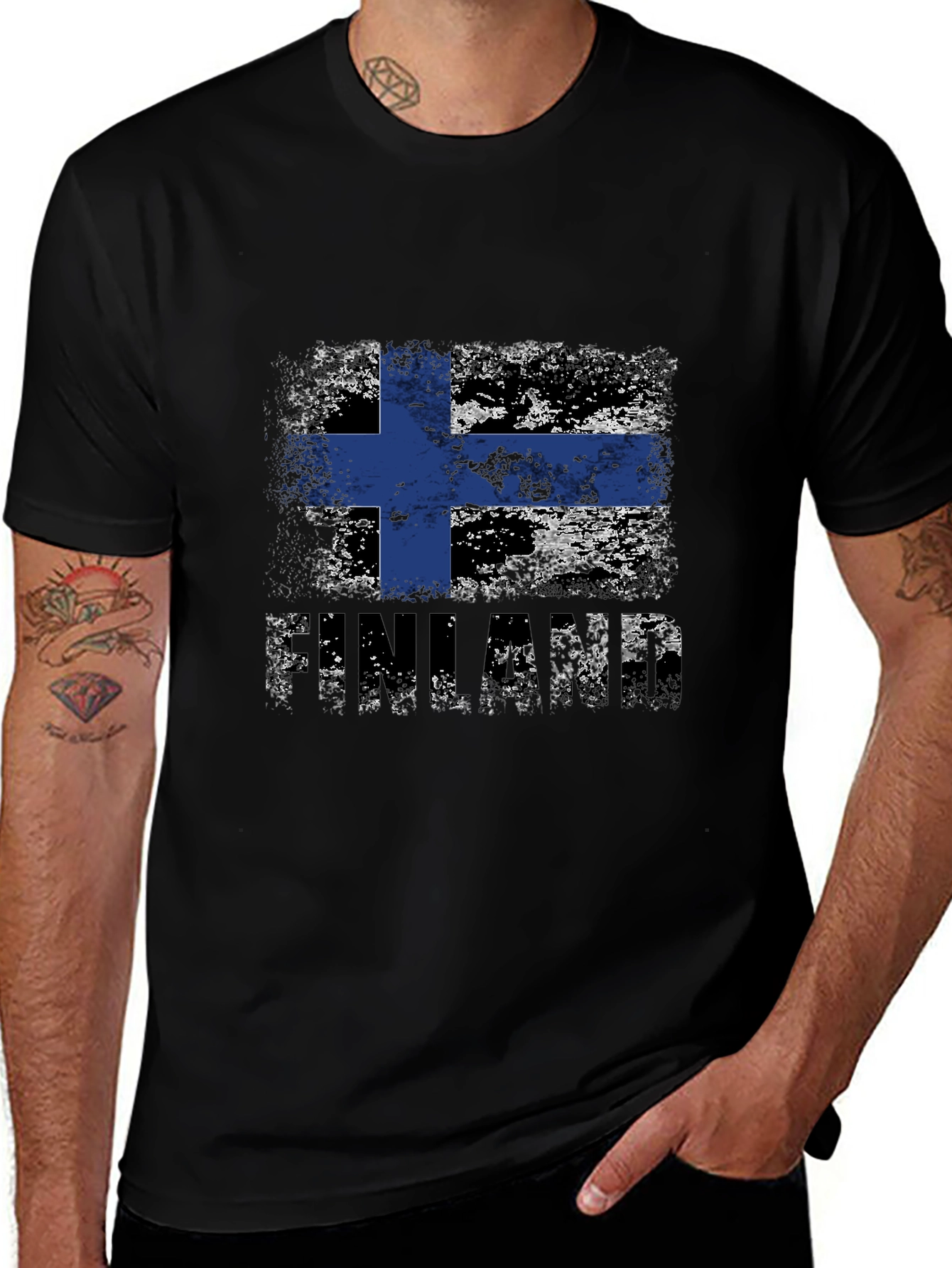 Finland Flag Distressed T-Shirt