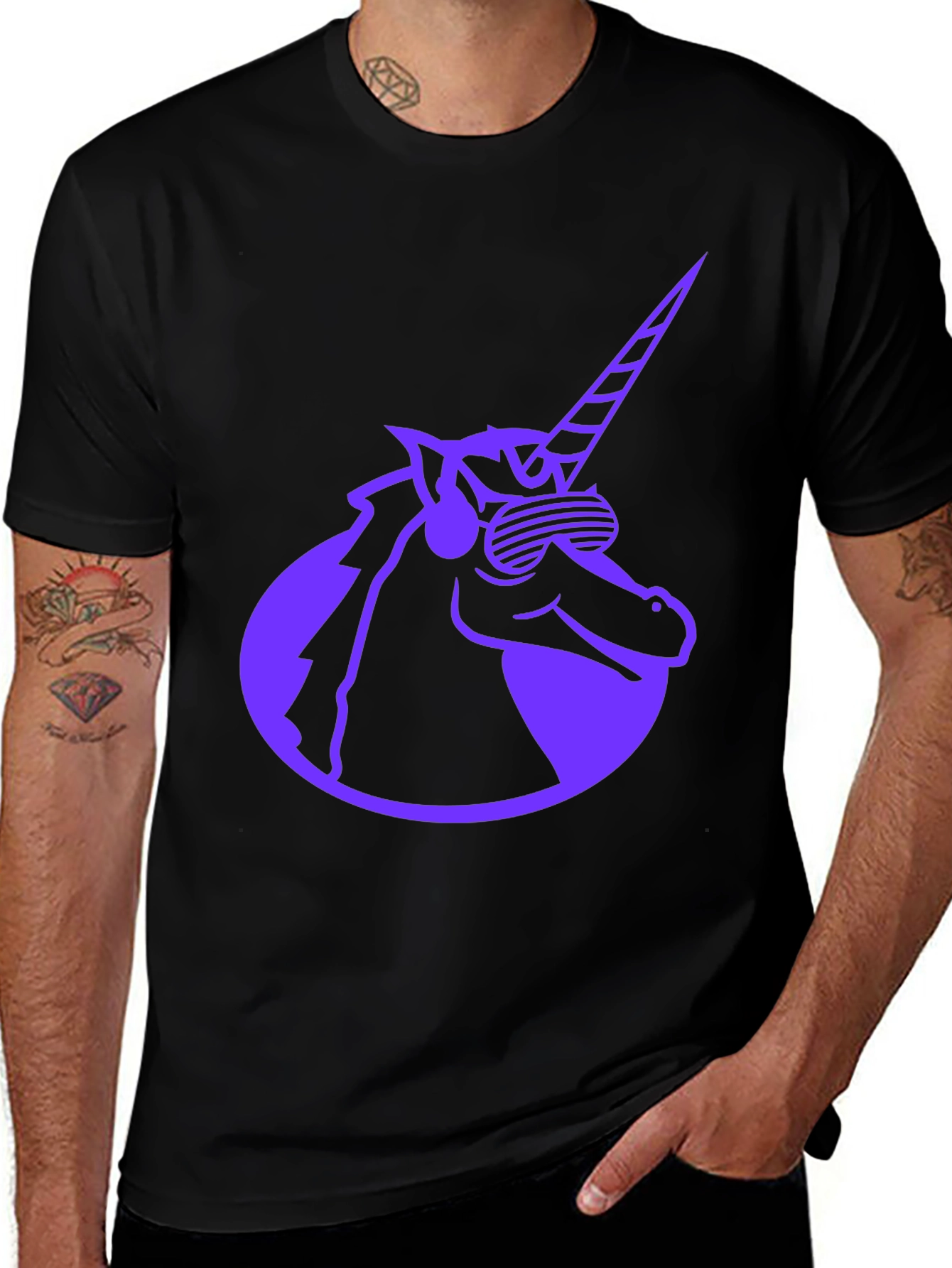 Variant 25 of Unicorn Graphic T-Shirt - Cool Black Tee