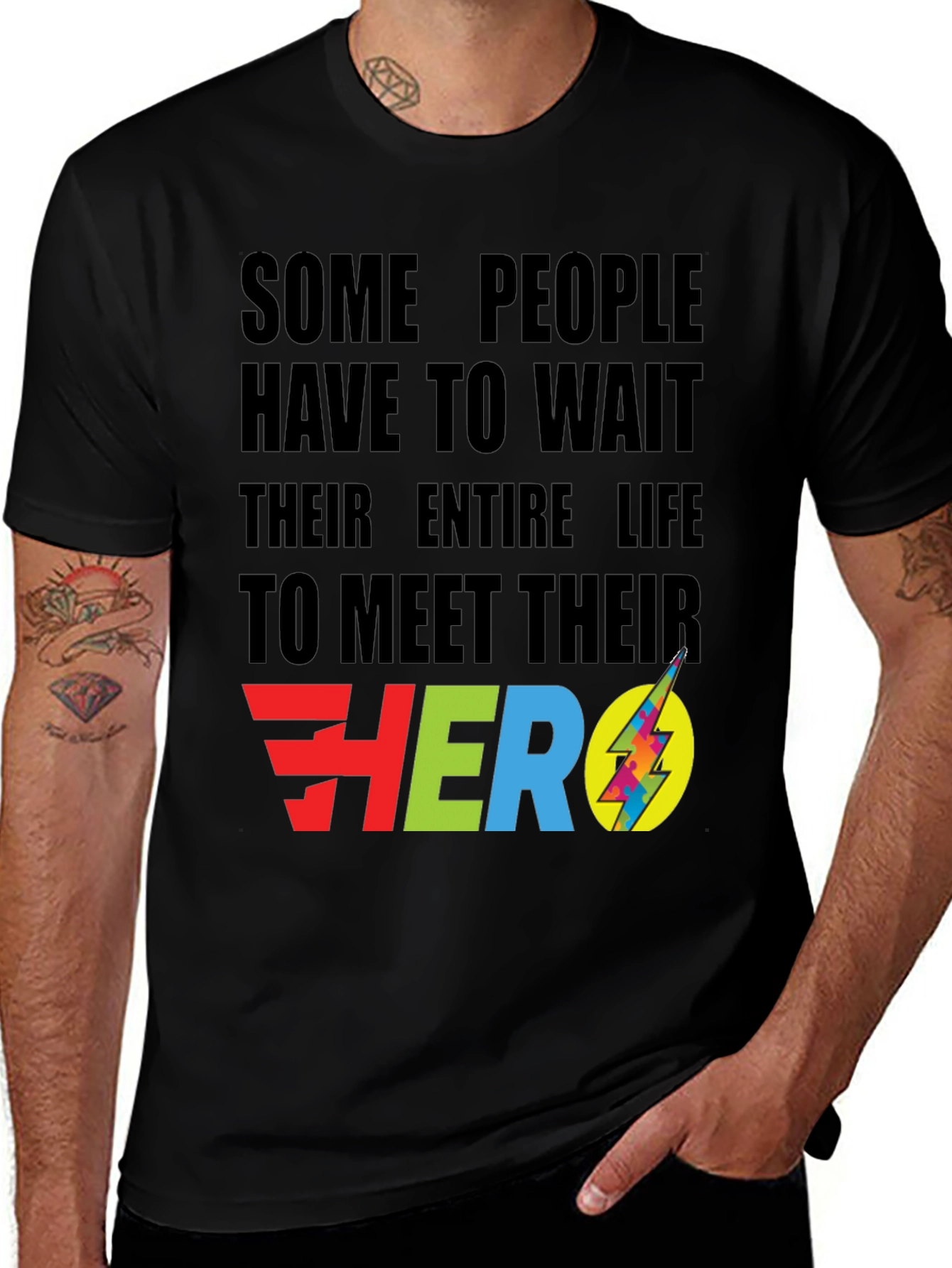 Variant 11 of Meet Your Hero Black Graphic Tee