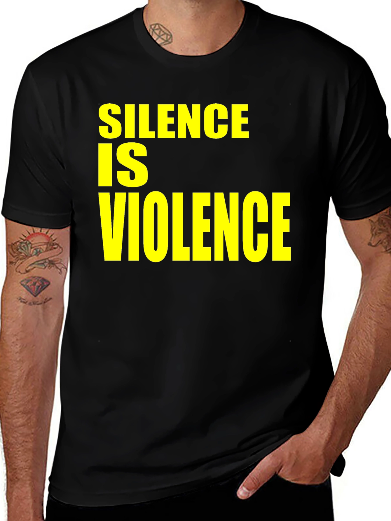 Variant 18 of Silence is Violence Graphic Tee - Black