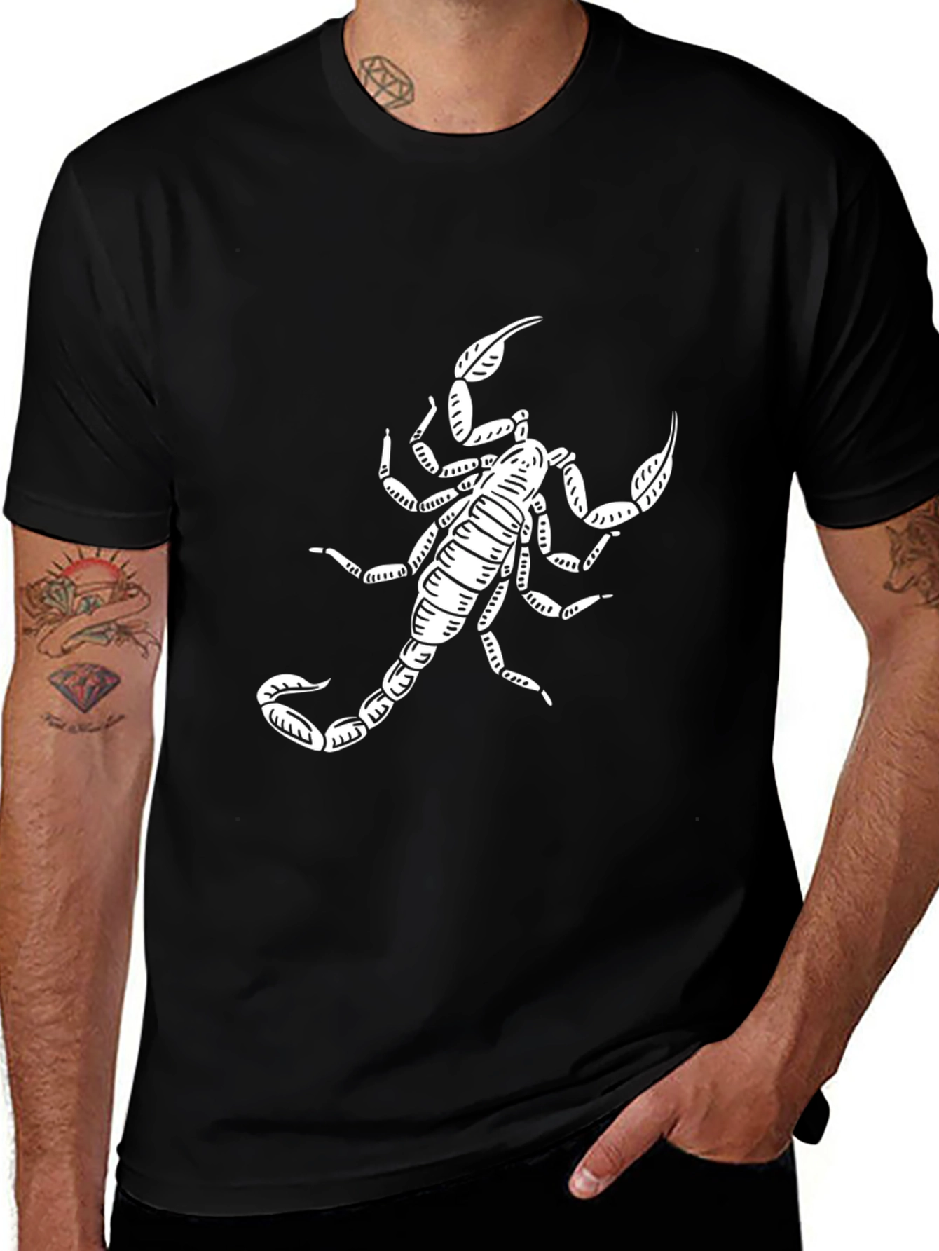 Variant 9 of Scorpion Graphic T-Shirt - Black Crew Neck