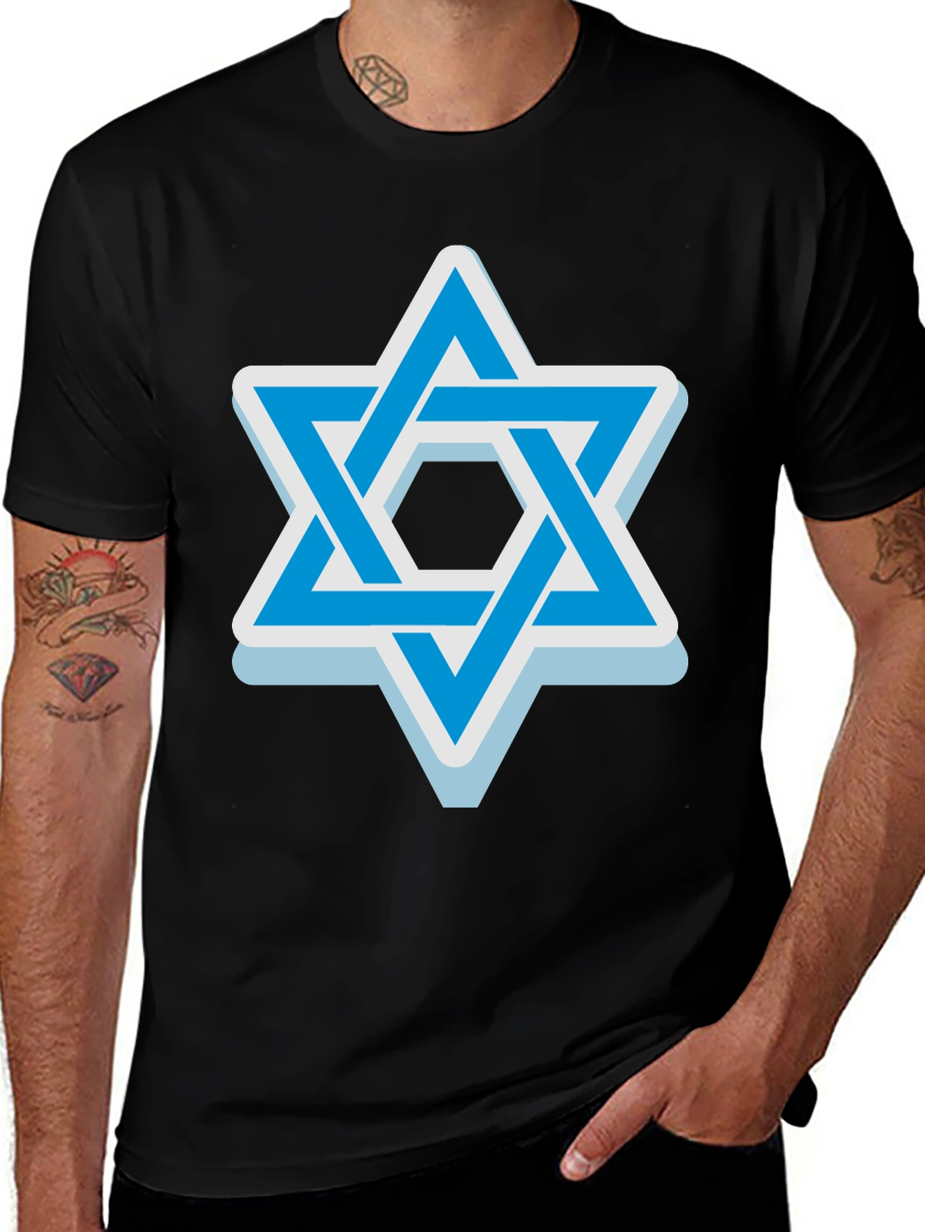 Star of David Graphic T-Shirt - Casual Black Tee