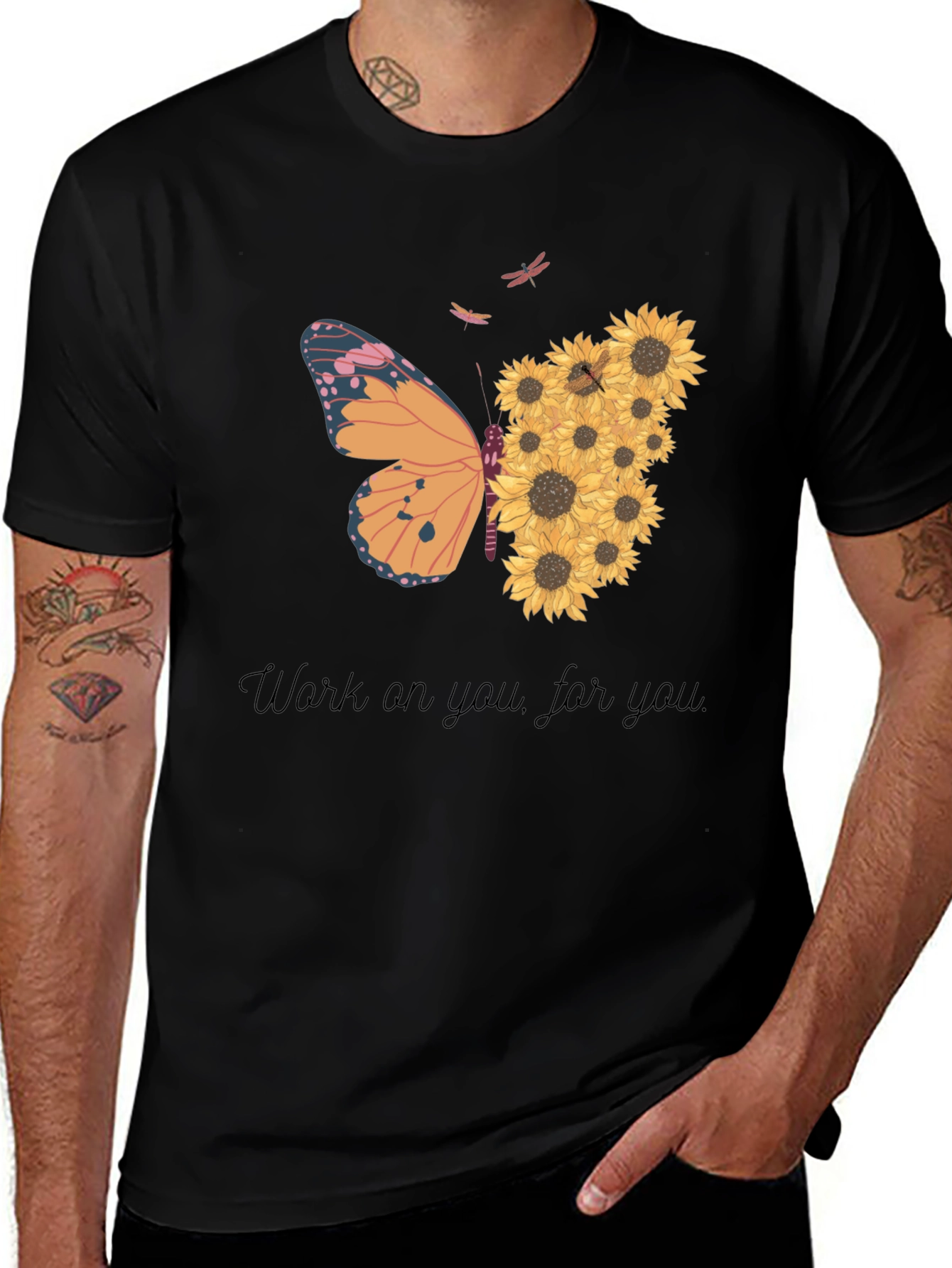 Variant 18 of Butterfly Sunflower Graphic T-Shirt