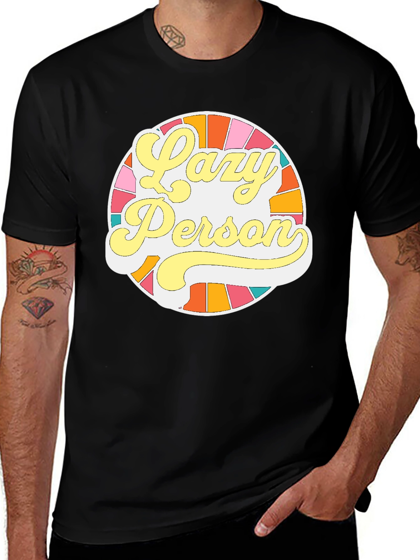 Variant 30 of Lazy Person Graphic Tee - Retro Style