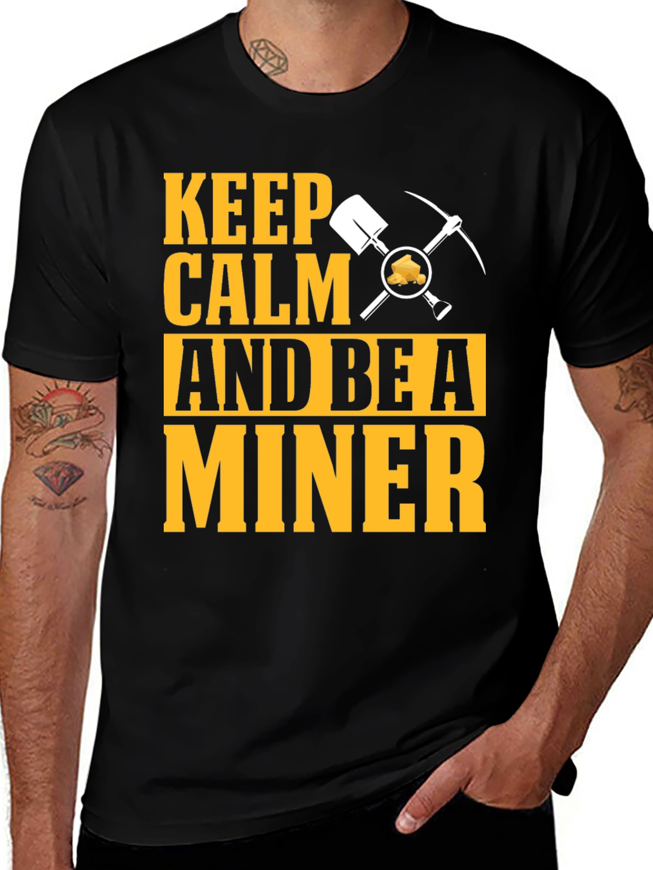 Variant 2 of Keep Calm Miner T-Shirt:  Funny Mining Graphic Tee