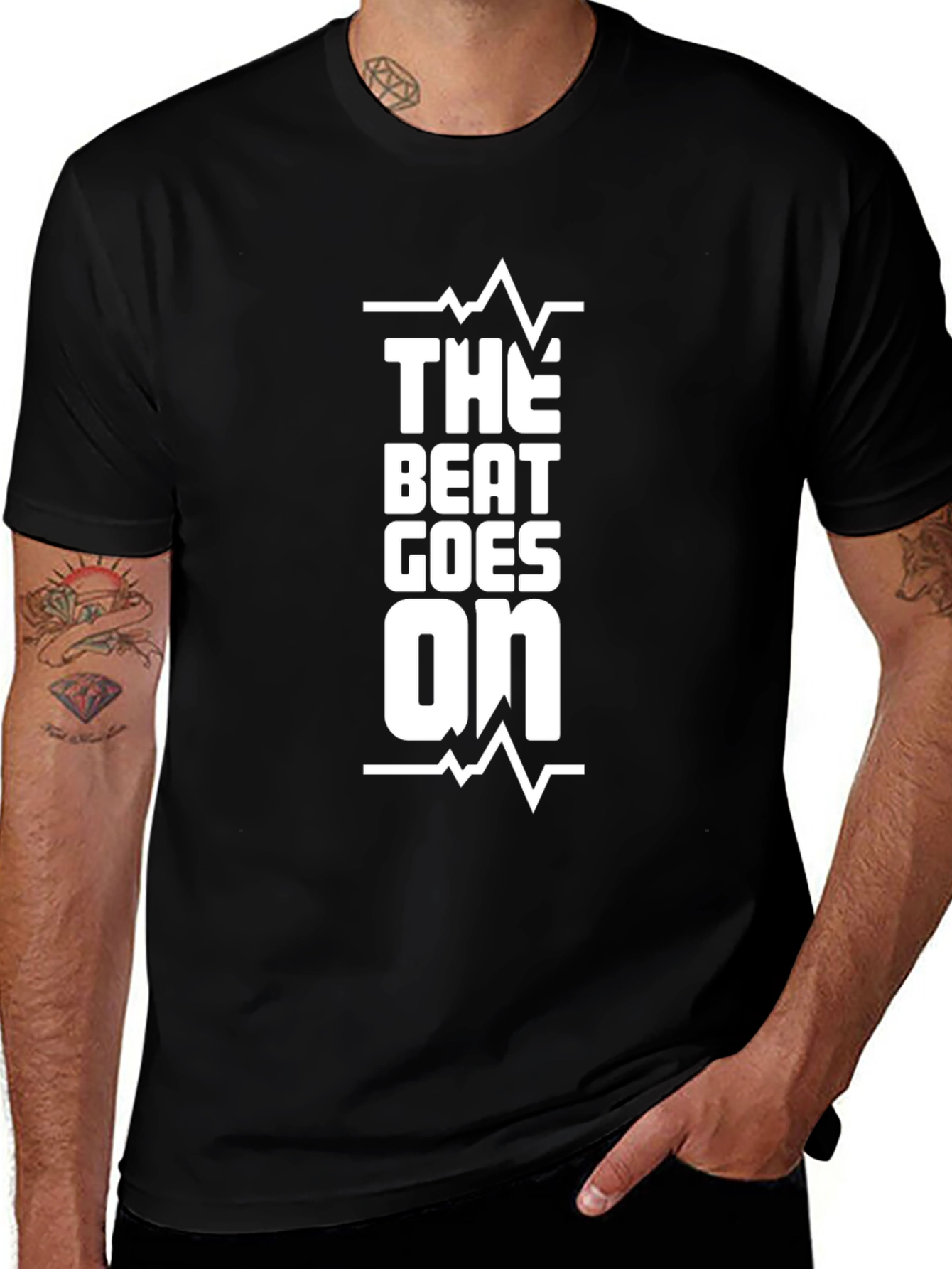 Variant 10 of The Beat Goes On Black Graphic Tee