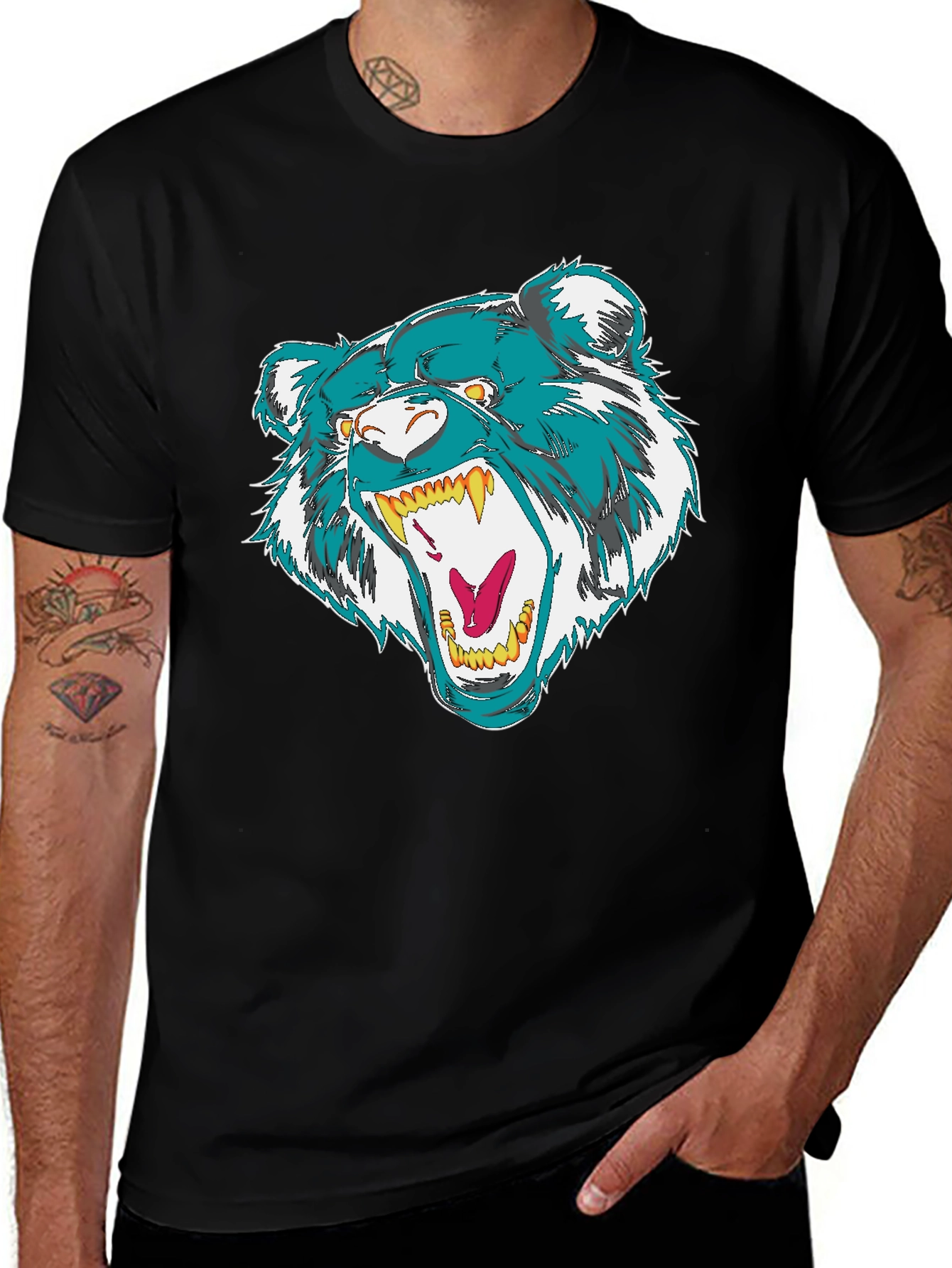 Variant 29 of Bold Bear Graphic Black T-Shirt