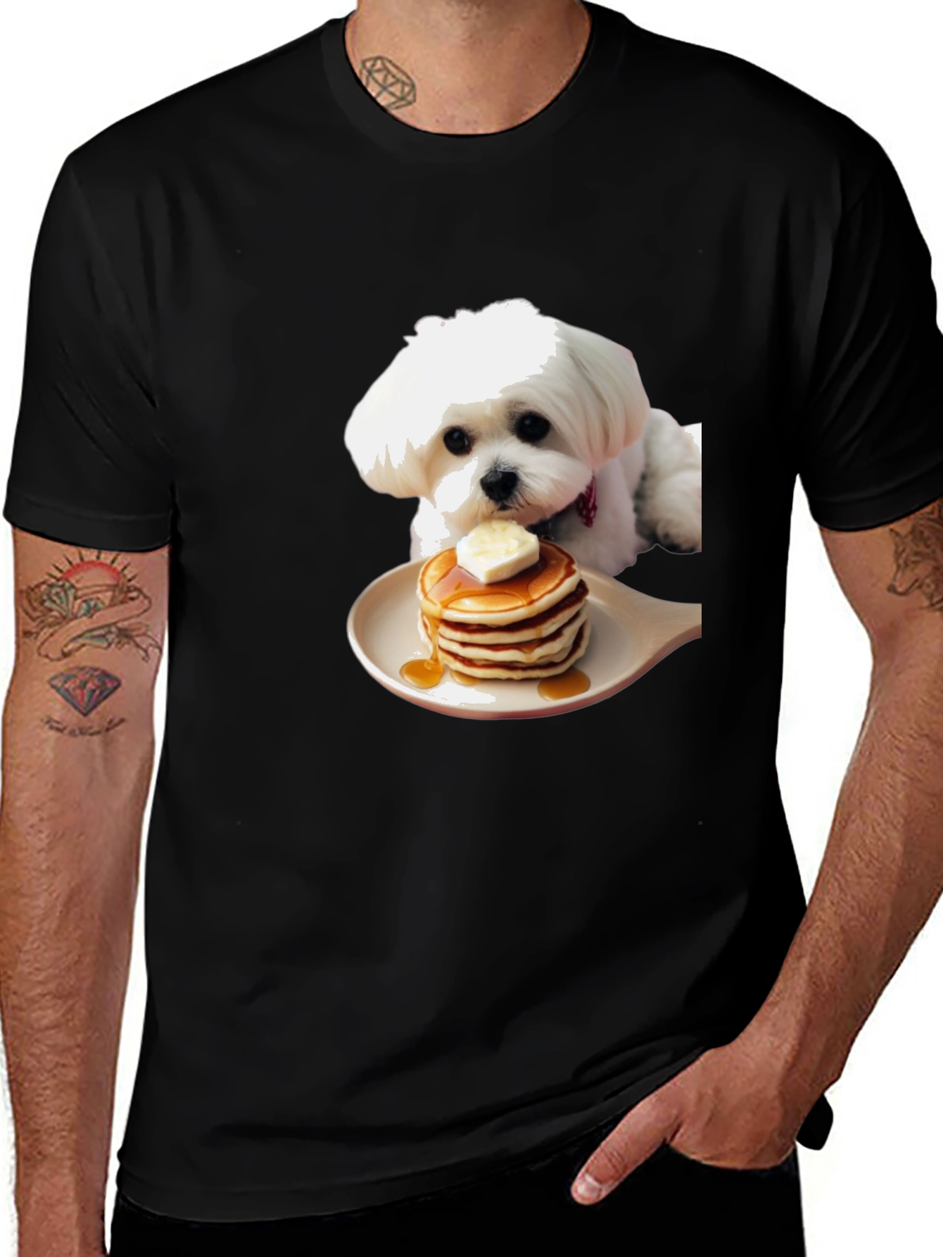 Variant 26 of Dog Pancakes Graphic T-Shirt | Novelty Cute Pet Tee
