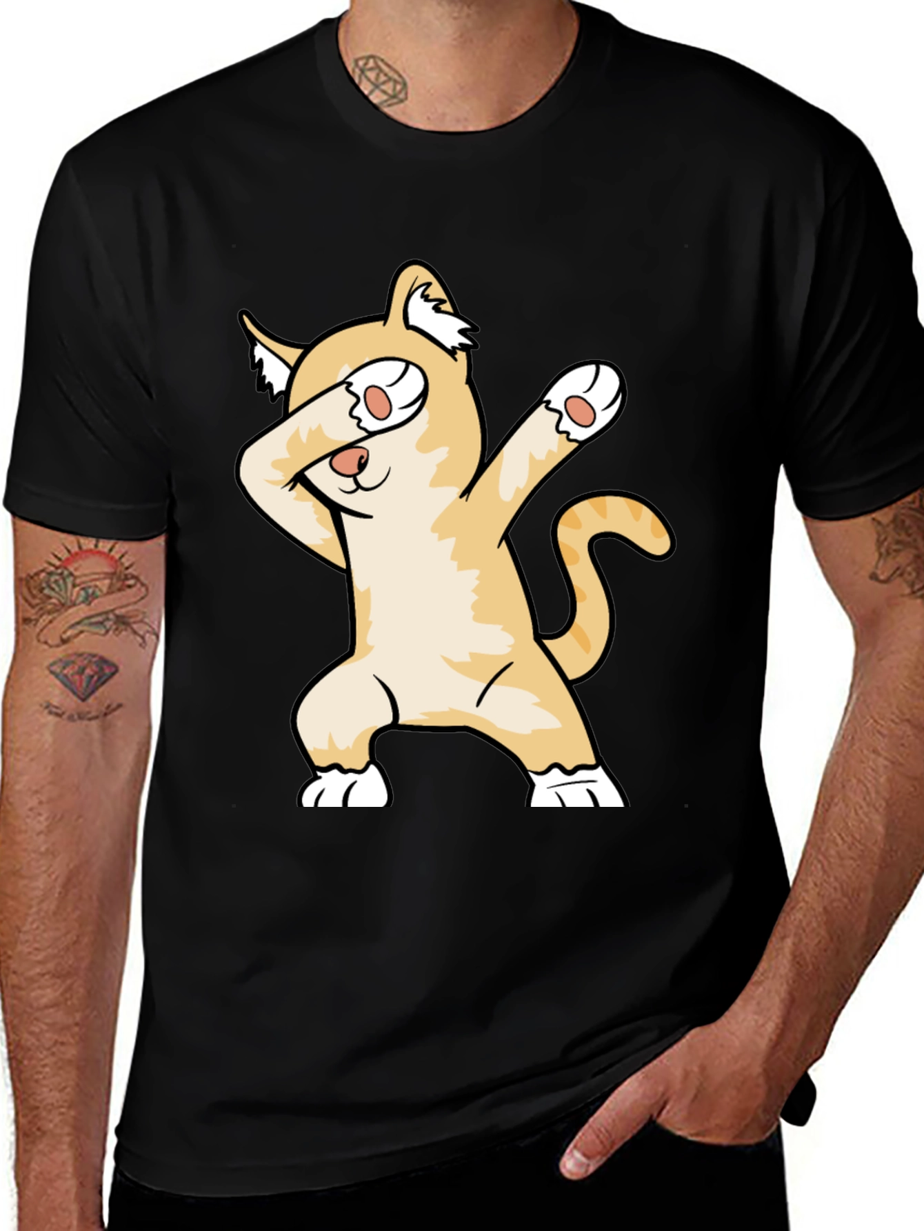 Variant 21 of Dabbing Cat T-Shirt - Trendy Graphic Tee