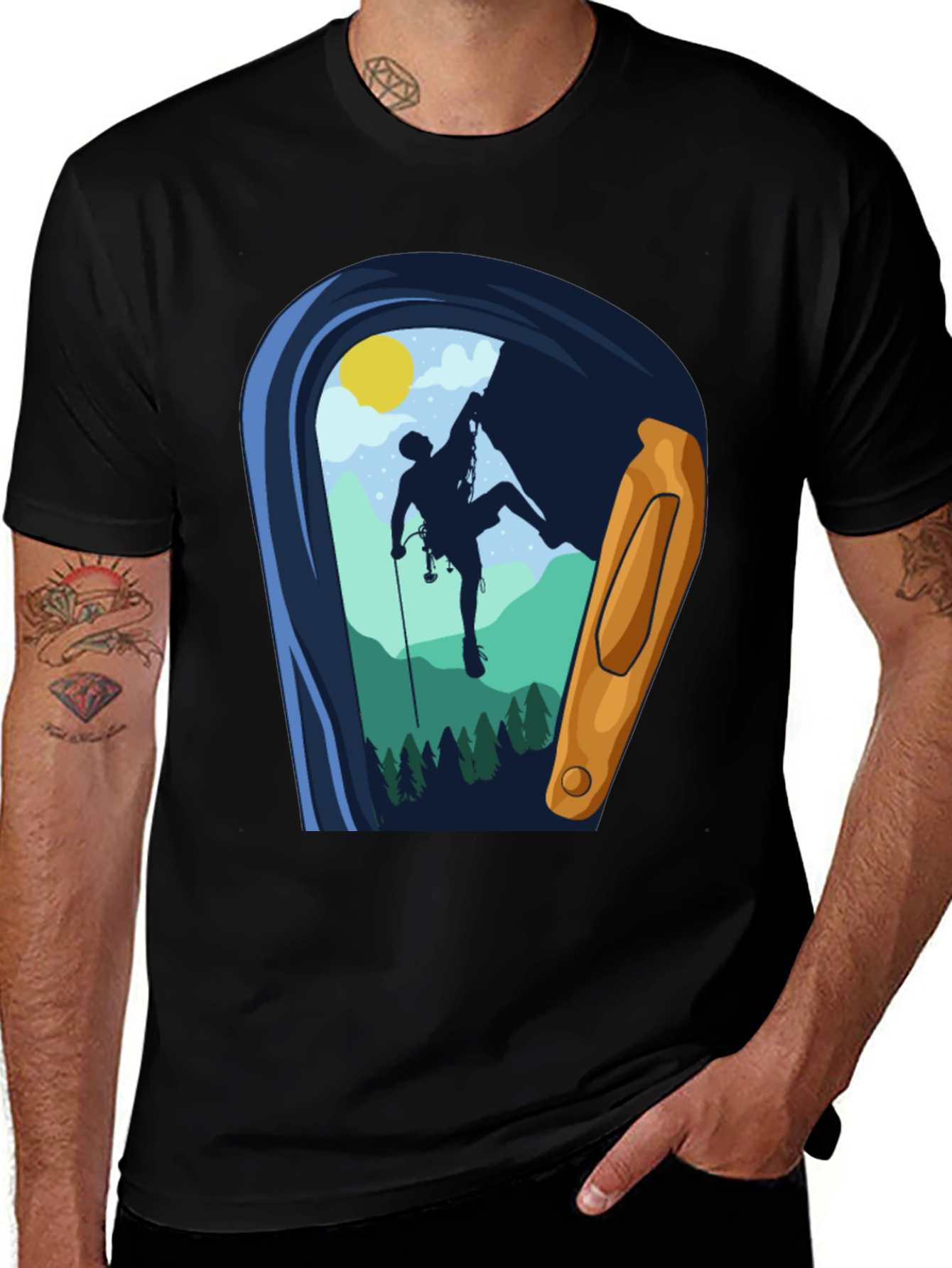 Variant 27 of Climbing Carabiner T-Shirt - Mountain Adventure