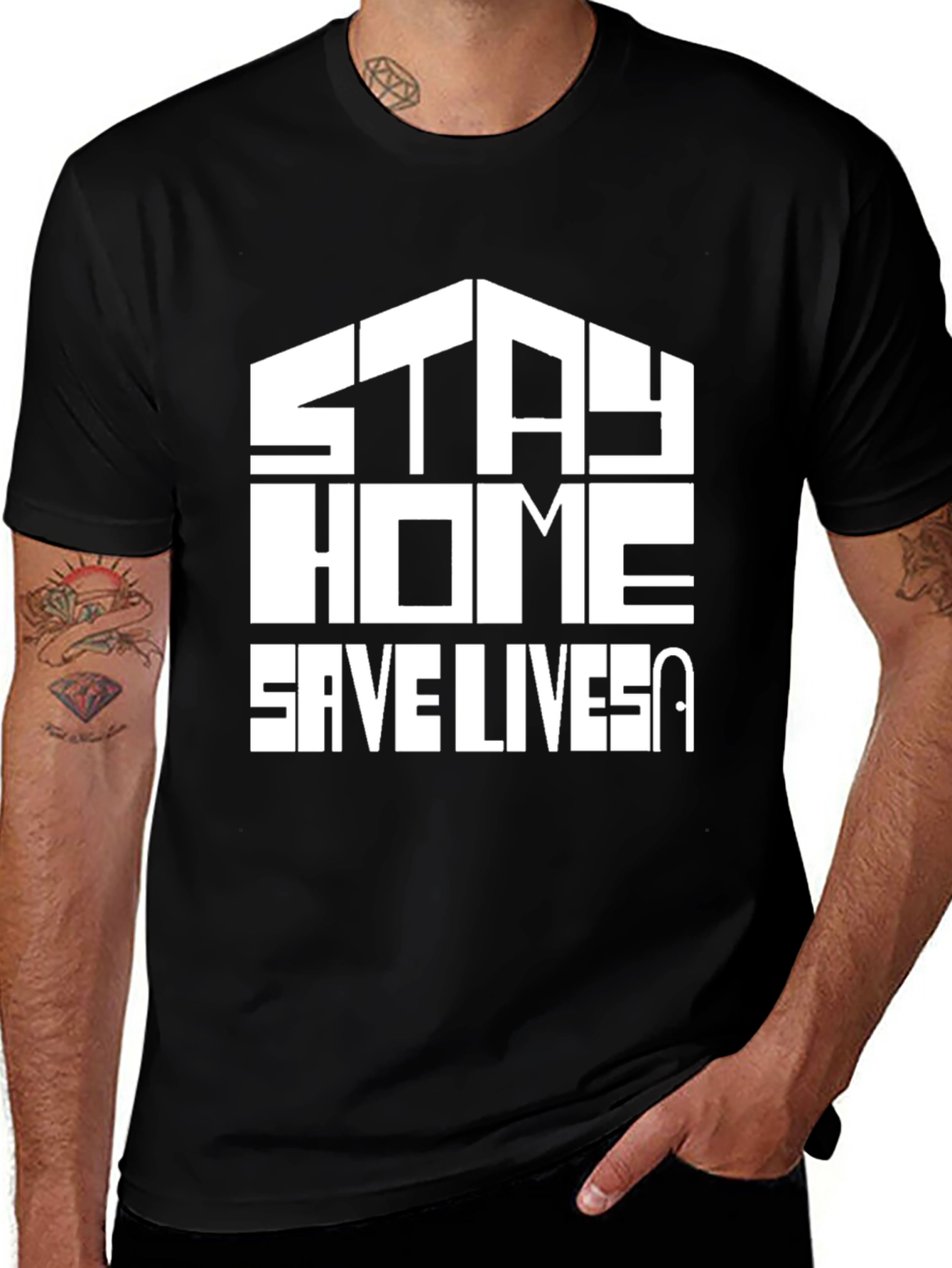 Variant 30 of Stay Home Save Lives Graphic Tee