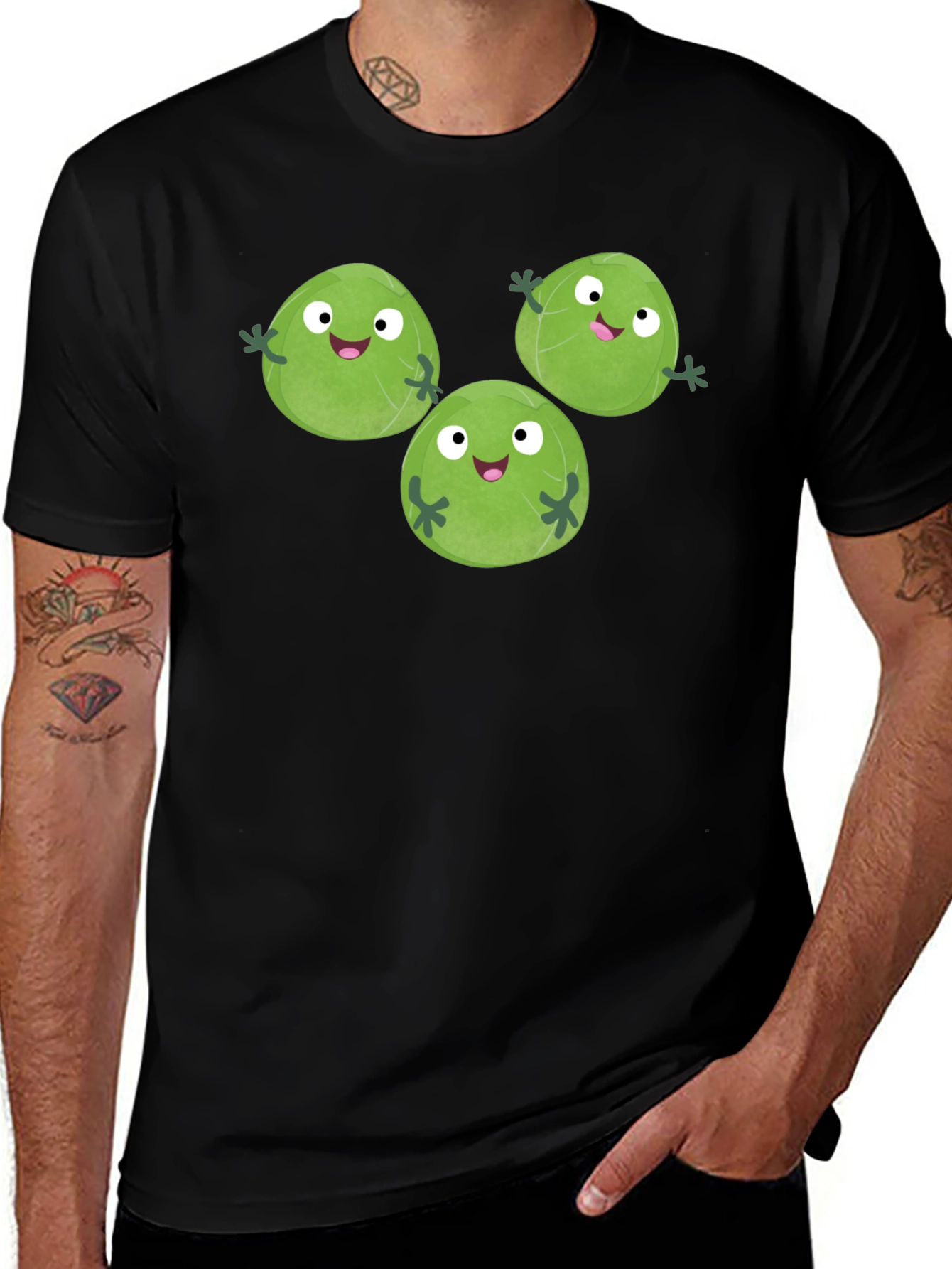 Variant 6 of Cute Cartoon Brussels Sprouts Graphic Tee