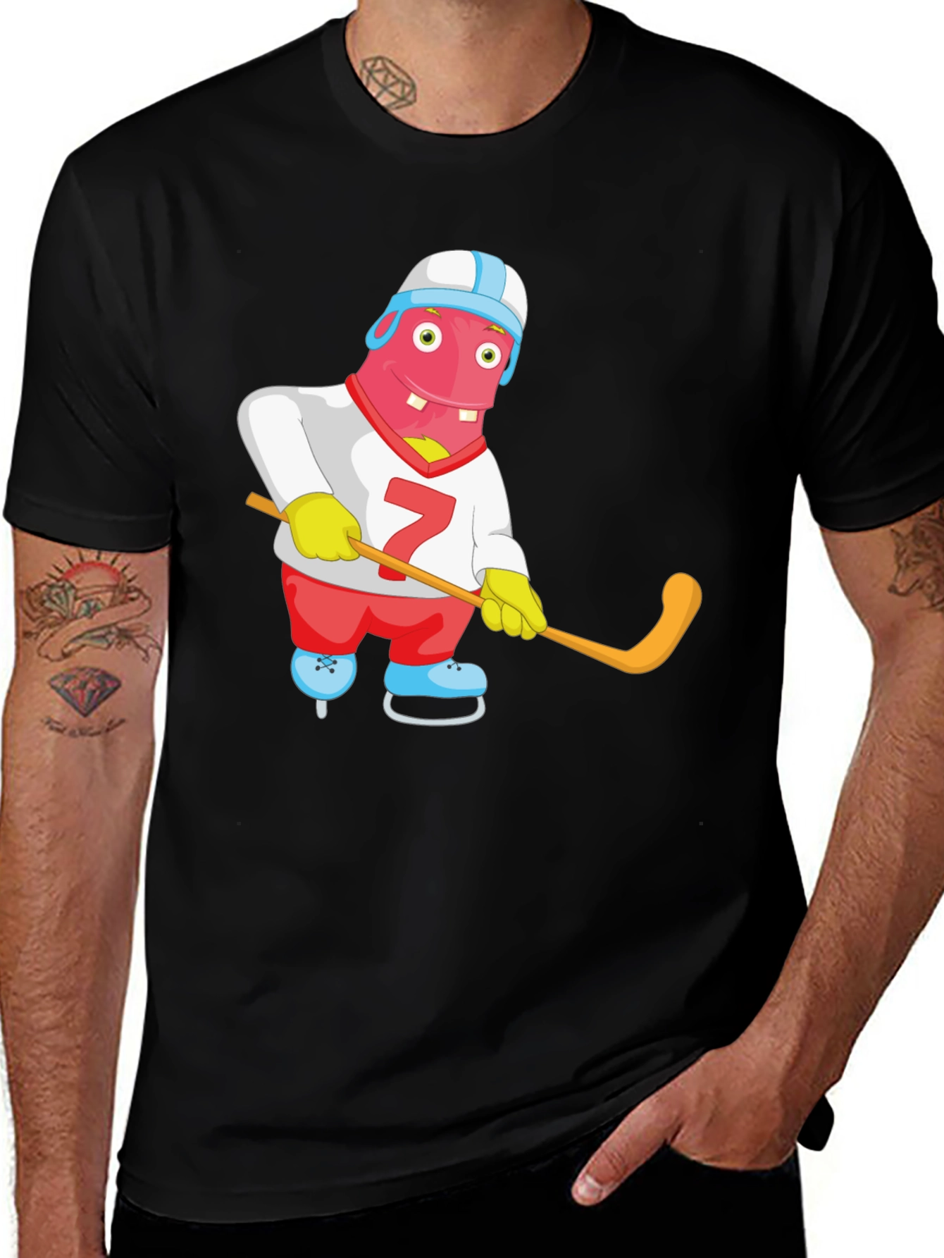 Variant 12 of Funny Hockey Monster Graphic Tee