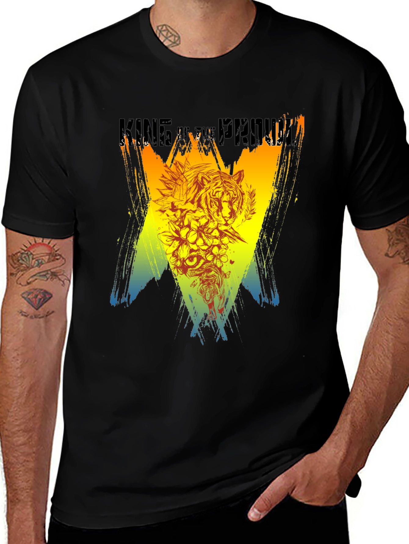 Variant 15 of King of Pride Graphic Tee - Black Cotton T-Shirt