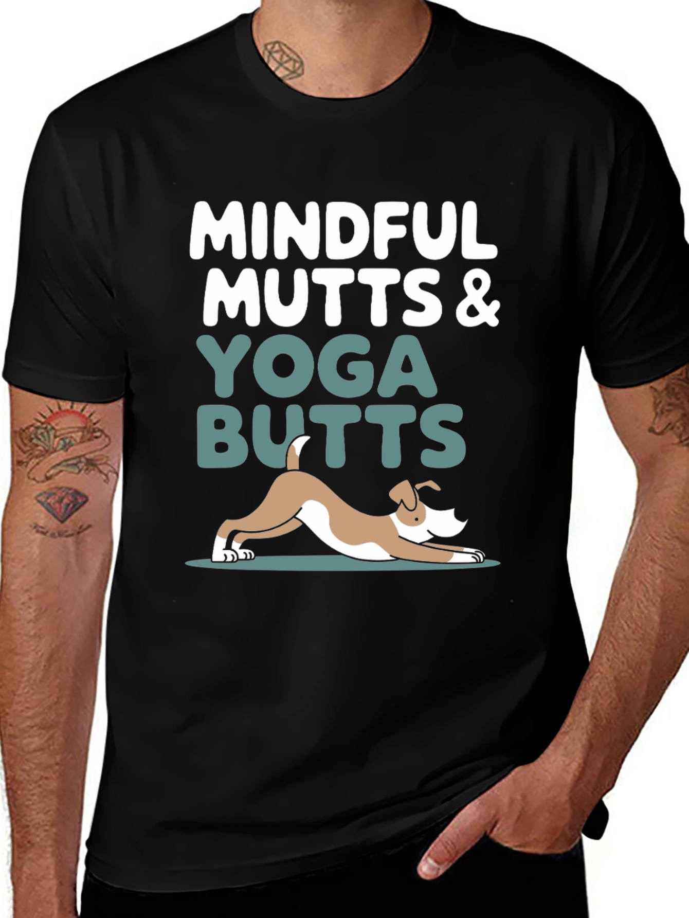 Variant 3 of Mindful Mutts & Yoga Butts Graphic Tee