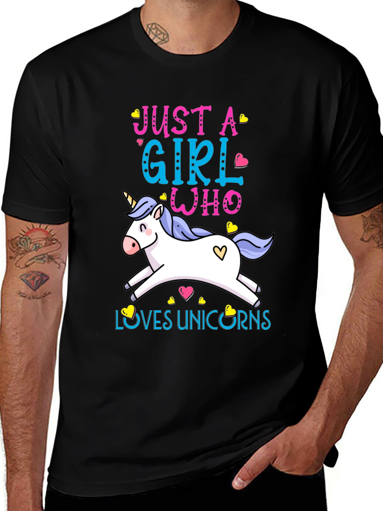Variant 25 of Just a Girl Who Loves Unicorns T-Shirt - Black