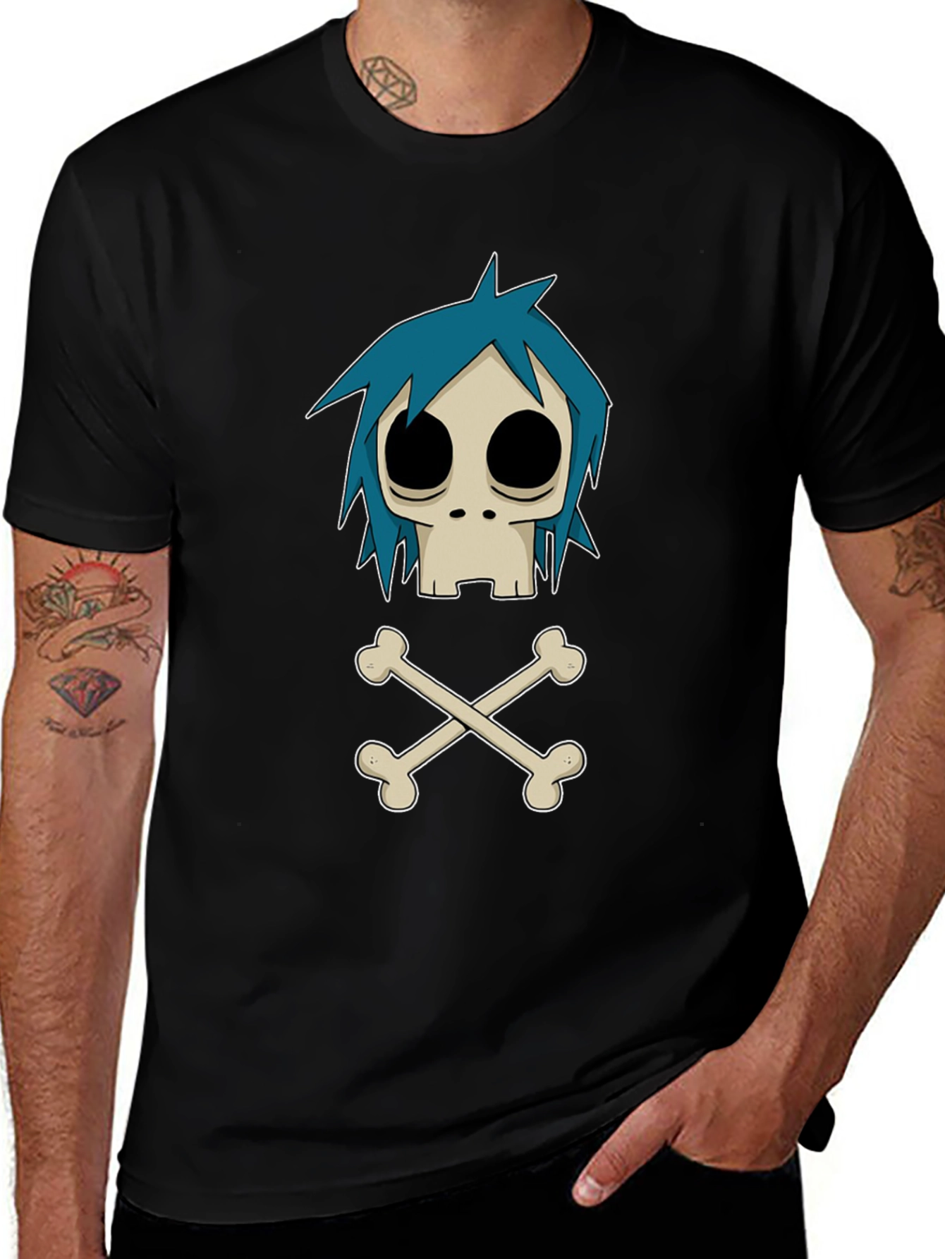 Gorillaz 2D Skull T-Shirt - Black
