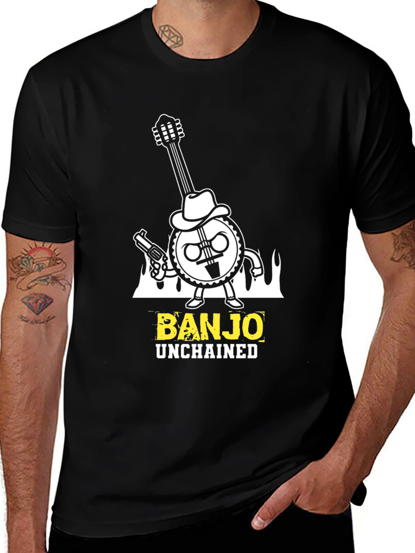 Variant 14 of Banjo Unchained T-Shirt - Cool Graphic Tee