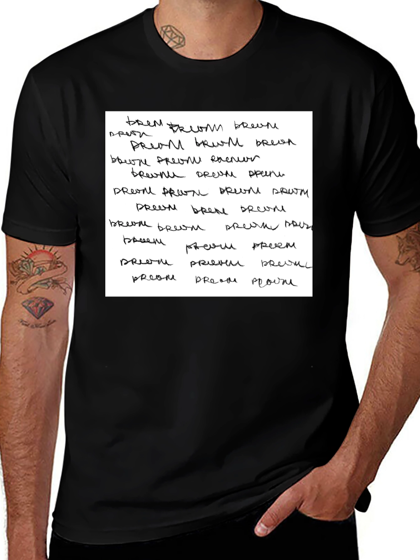 Variant 20 of Dream Written T-Shirt - Black, Casual Wear