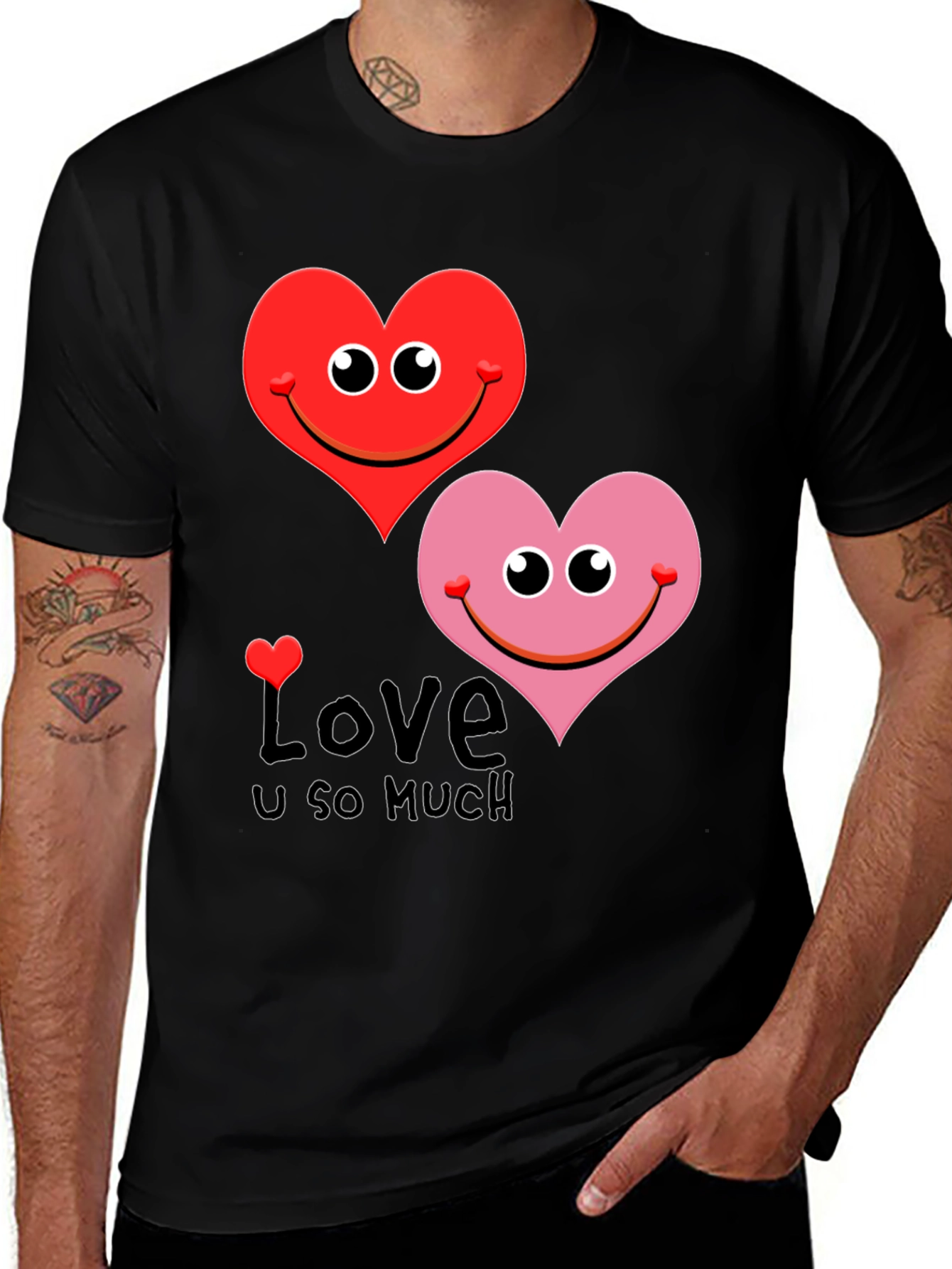 Variant 28 of Love U So Much Graphic Tee - Black