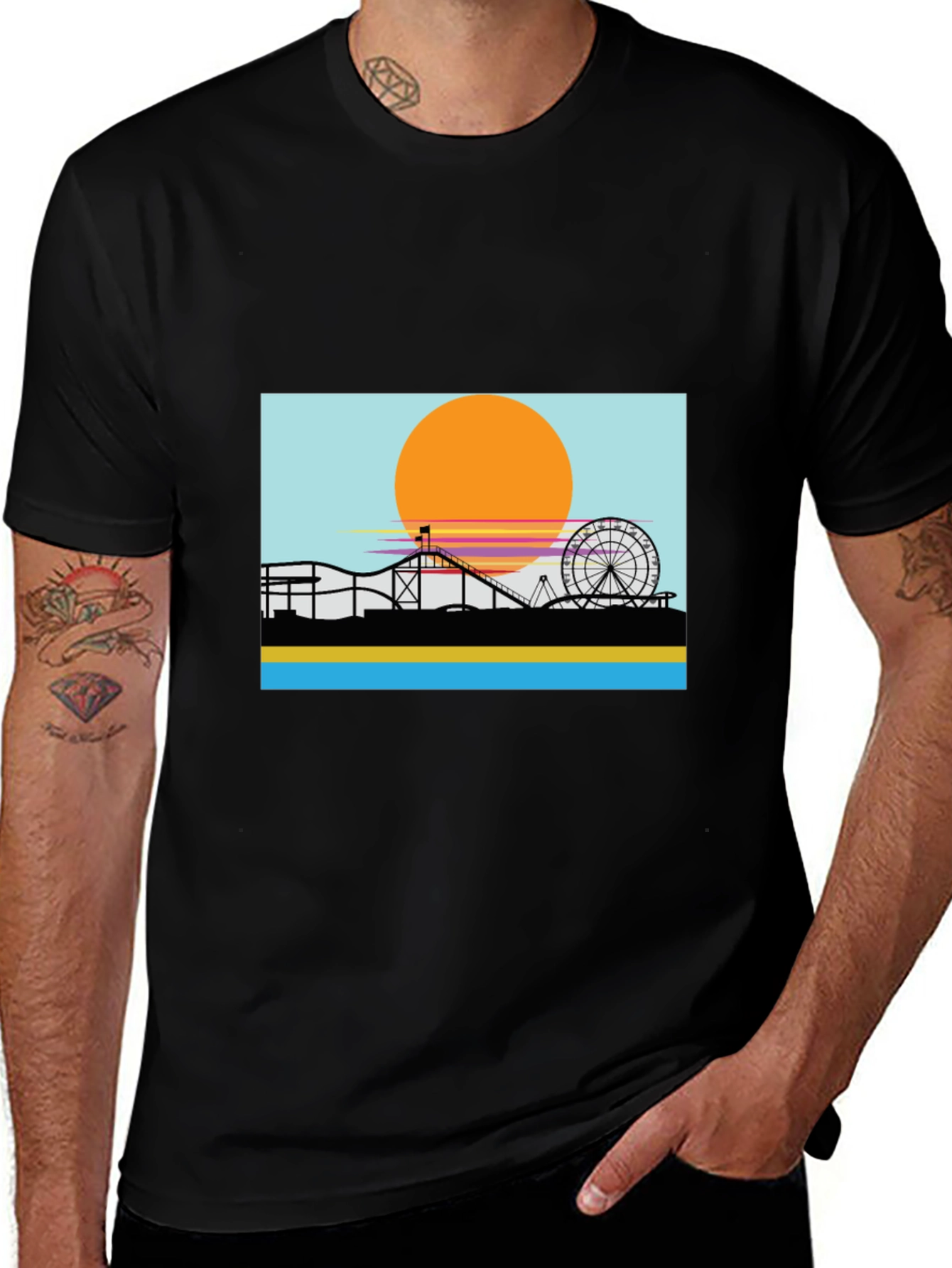 Variant 28 of Sunset Amusement Park Graphic Tee