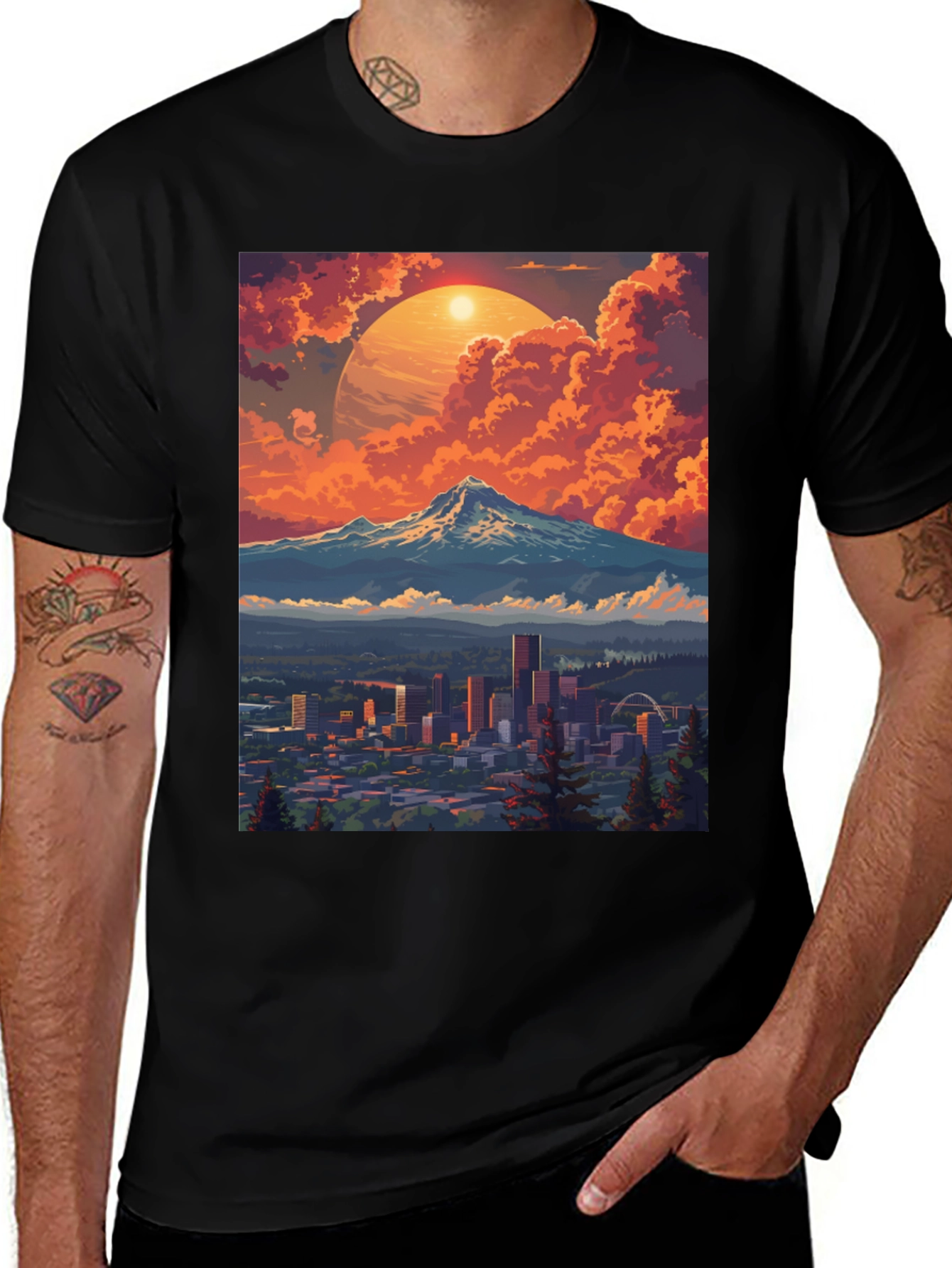 Cityscape Mountainscape T-Shirt