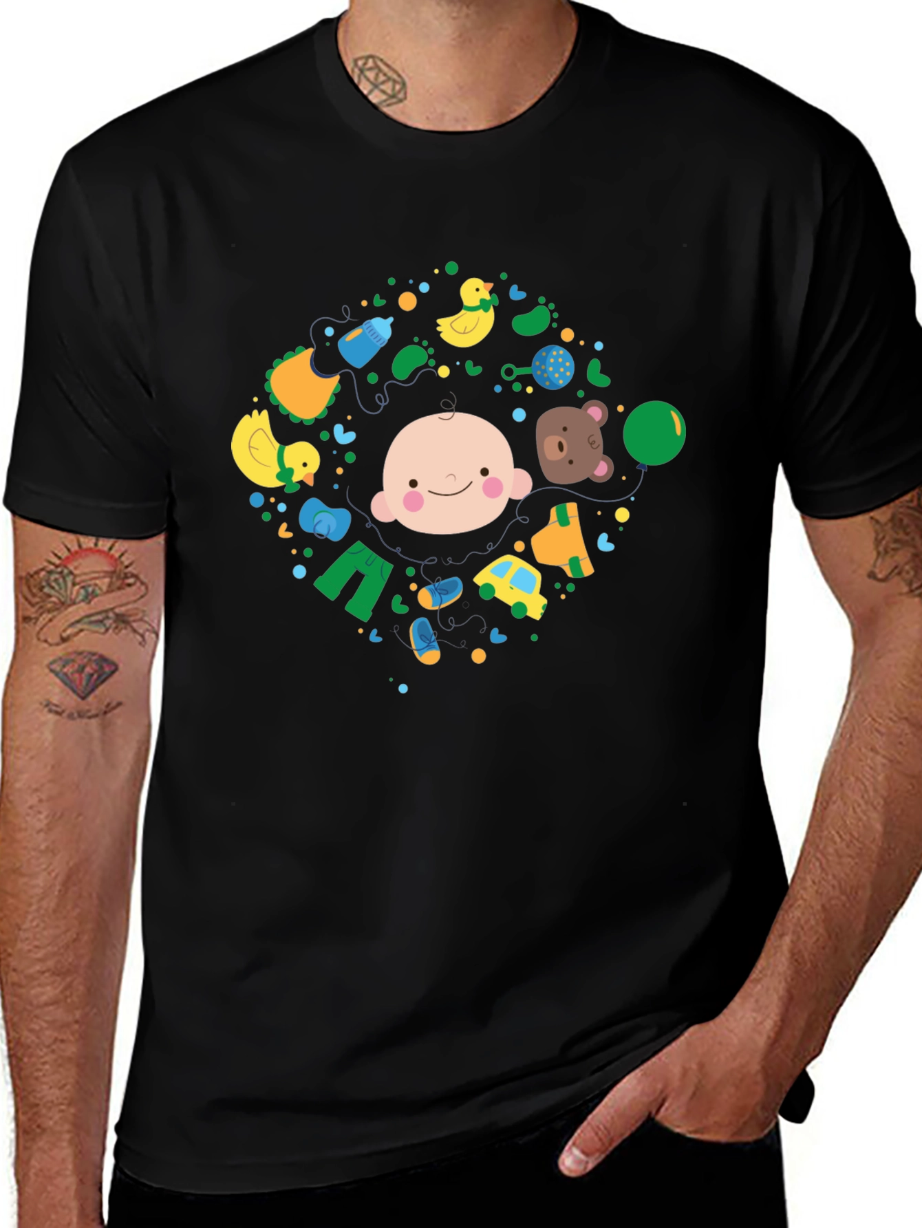 Baby Circle Graphic Tee - Black