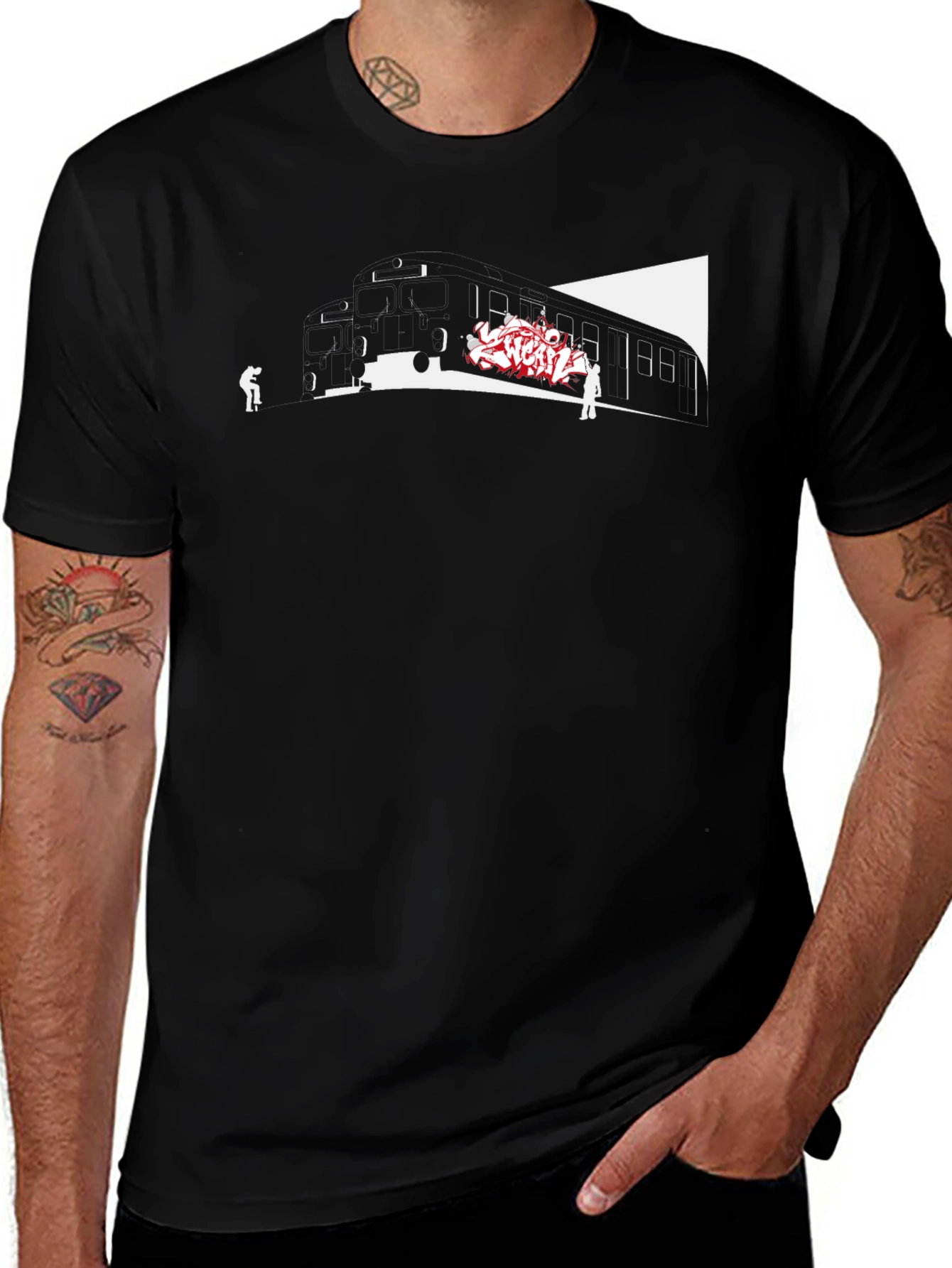 Variant 24 of Graffiti Train Graphic Tee - Urban Style
