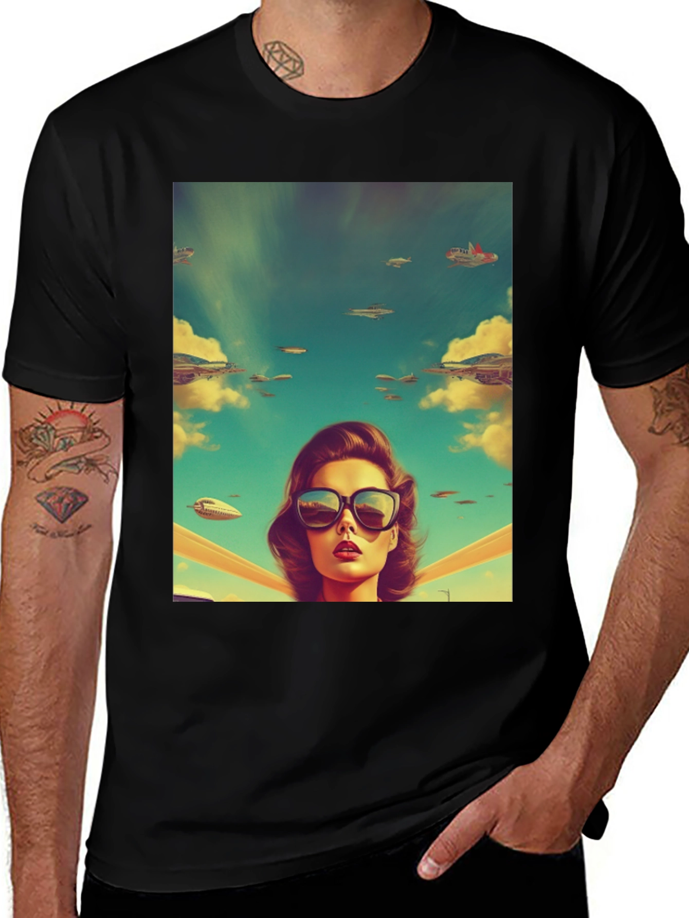Variant 18 of Retro Sci-Fi Sunglasses Tee
