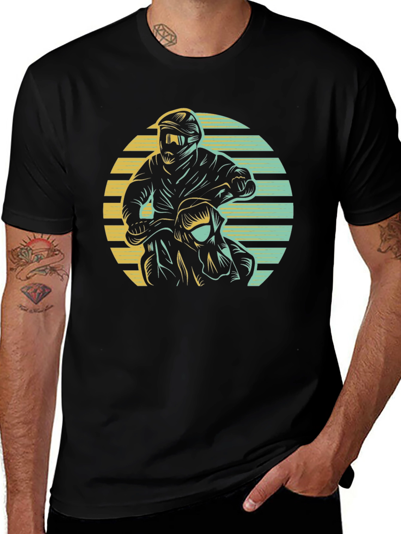 Variant 12 of Retro Motocross T-Shirt - Rider Design
