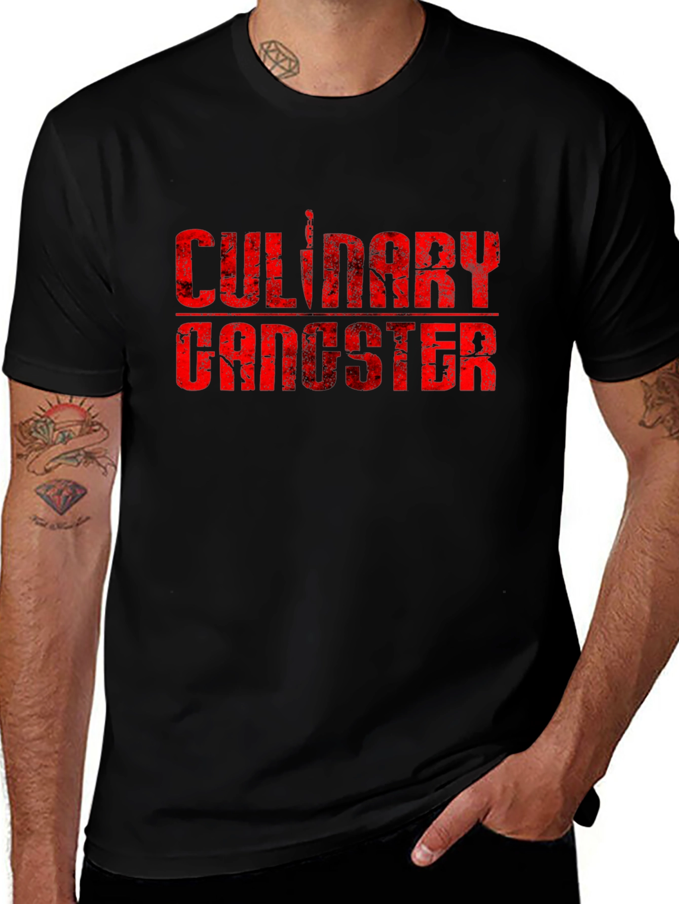 Variant 23 of Culinary Gangster Black T-Shirt - Chef Novelty