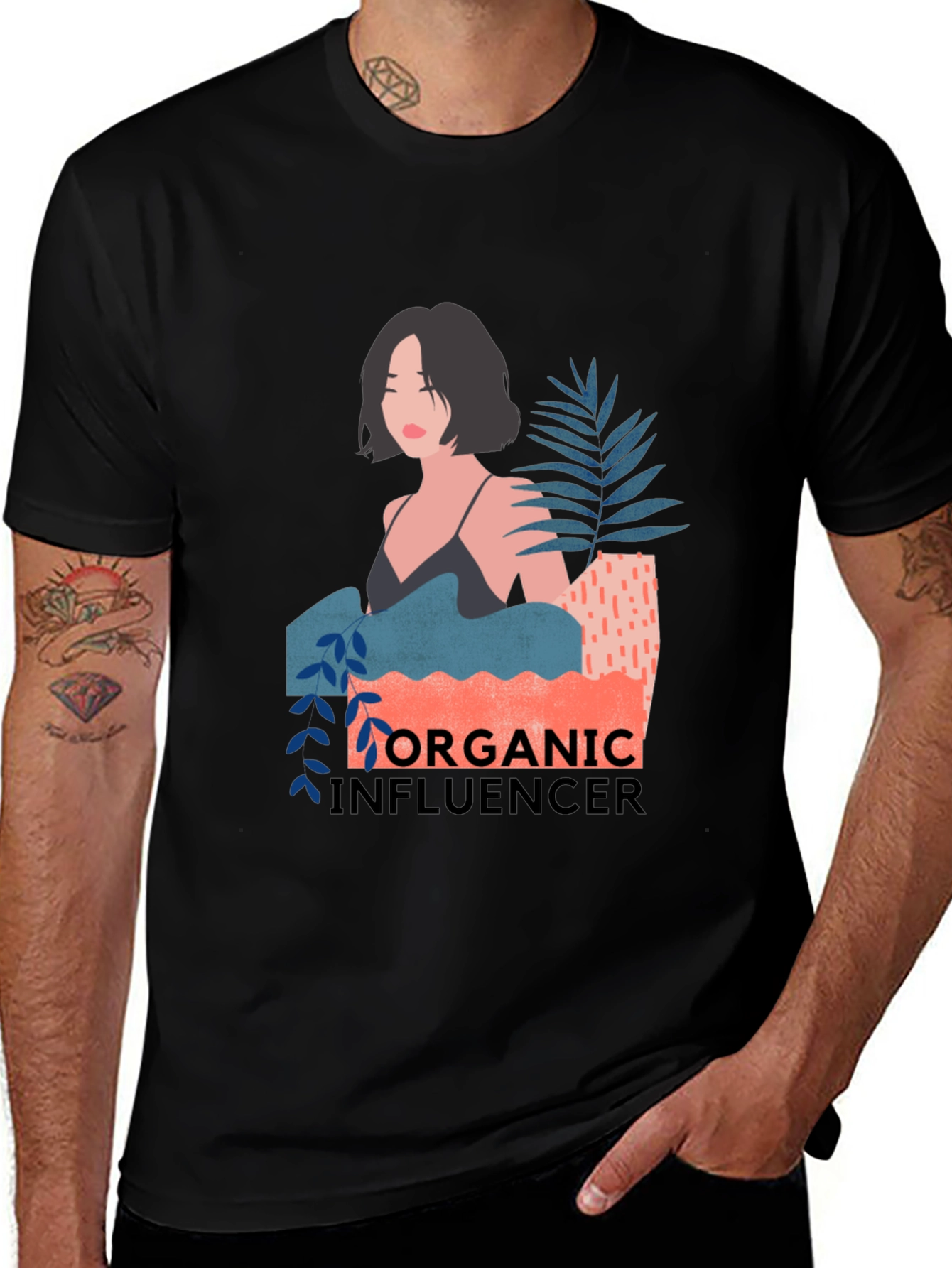 Variant 5 of Organic Influencer Graphic Tee - Stylish Black T-Shirt