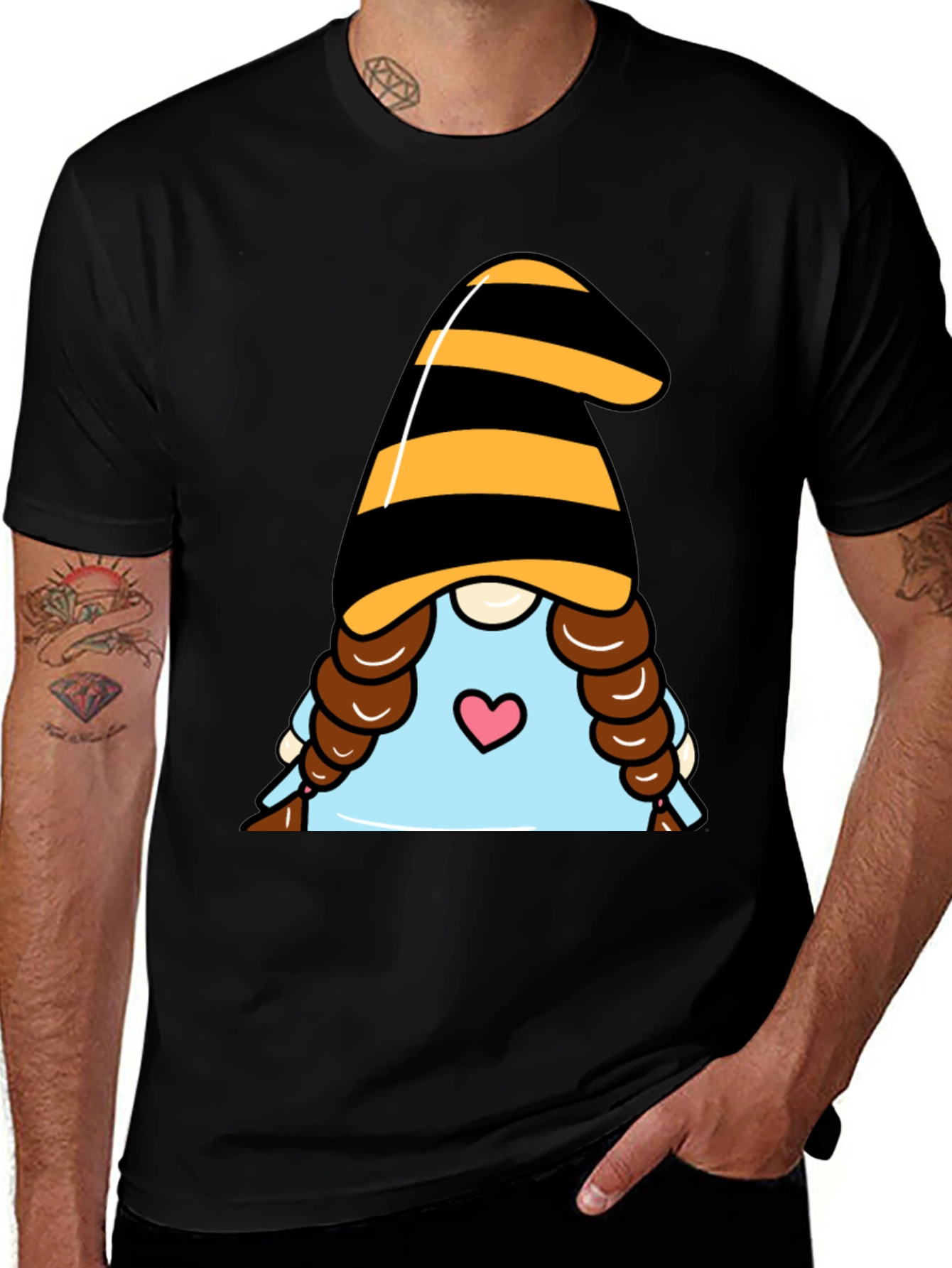 Variant 8 of Gnome Valentine's Day T-Shirt - Black